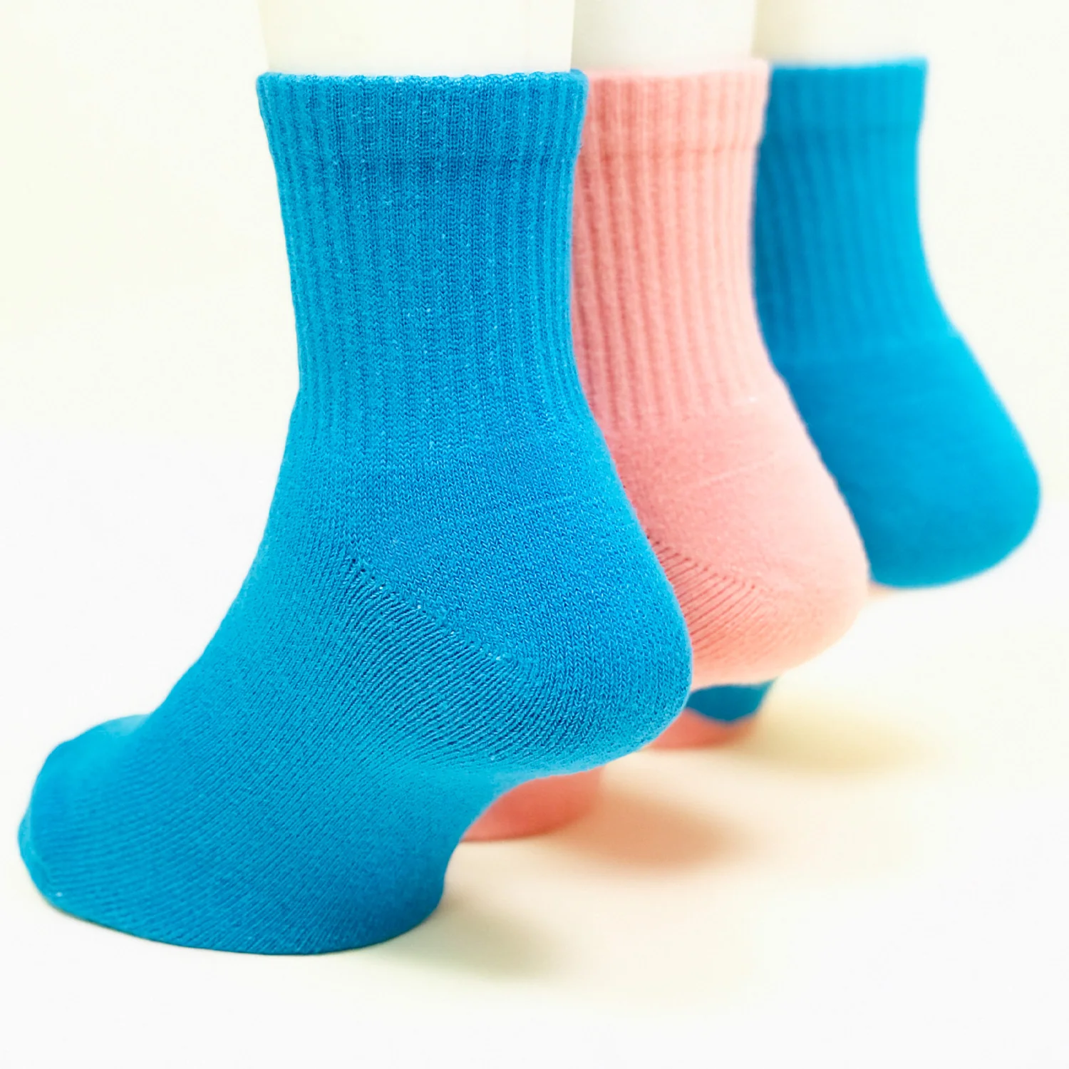 Anti-Odor Bamboo Full Length Terry Socks for Kids | Smell Free & Breathable | Anti-Bacterial| All- Day Comfort | Blue & Pink | Pack of 3 - Image 5