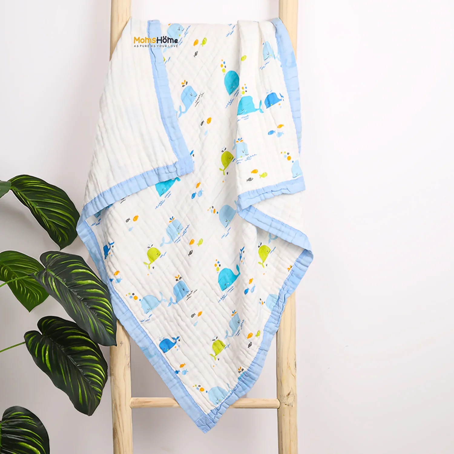 Baby 6 Layer Muslin Blanket Cum Towel | 100X100 CM | 0-3 Years | Pack of 1 - Image 7