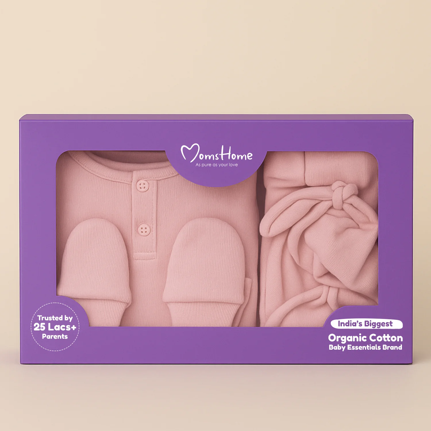 Baby Essential Gift Set | Baby Clothing Gift Combo | New Born Baby Clothing Set | Pack of 5 | Pearl Pink - Image 3