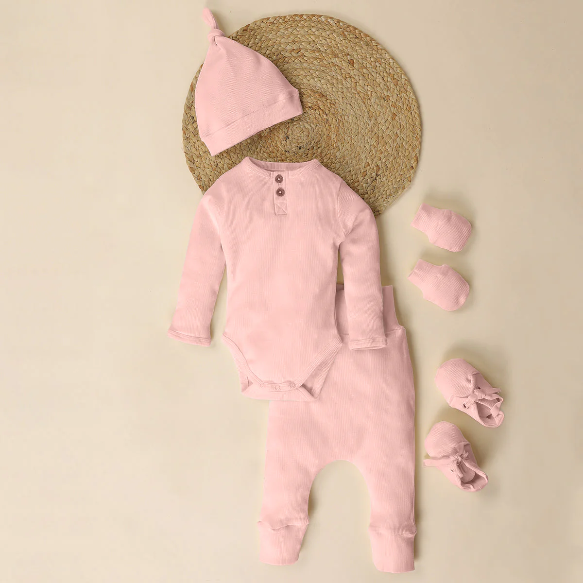 Baby Essential Gift Set | Baby Clothing Gift Combo | New Born Baby Clothing Set | Pack of 5 | Pearl Pink - Image 4