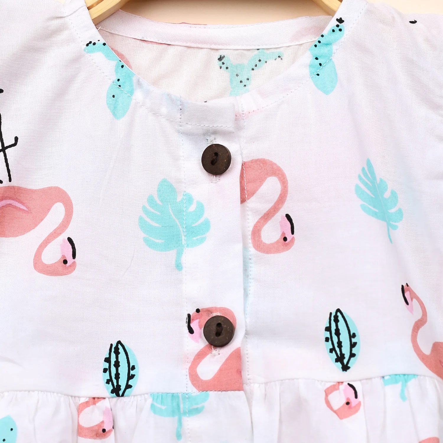 Baby Girl Organic Cotton Sleeveless Frock | Flamingo - Image 3