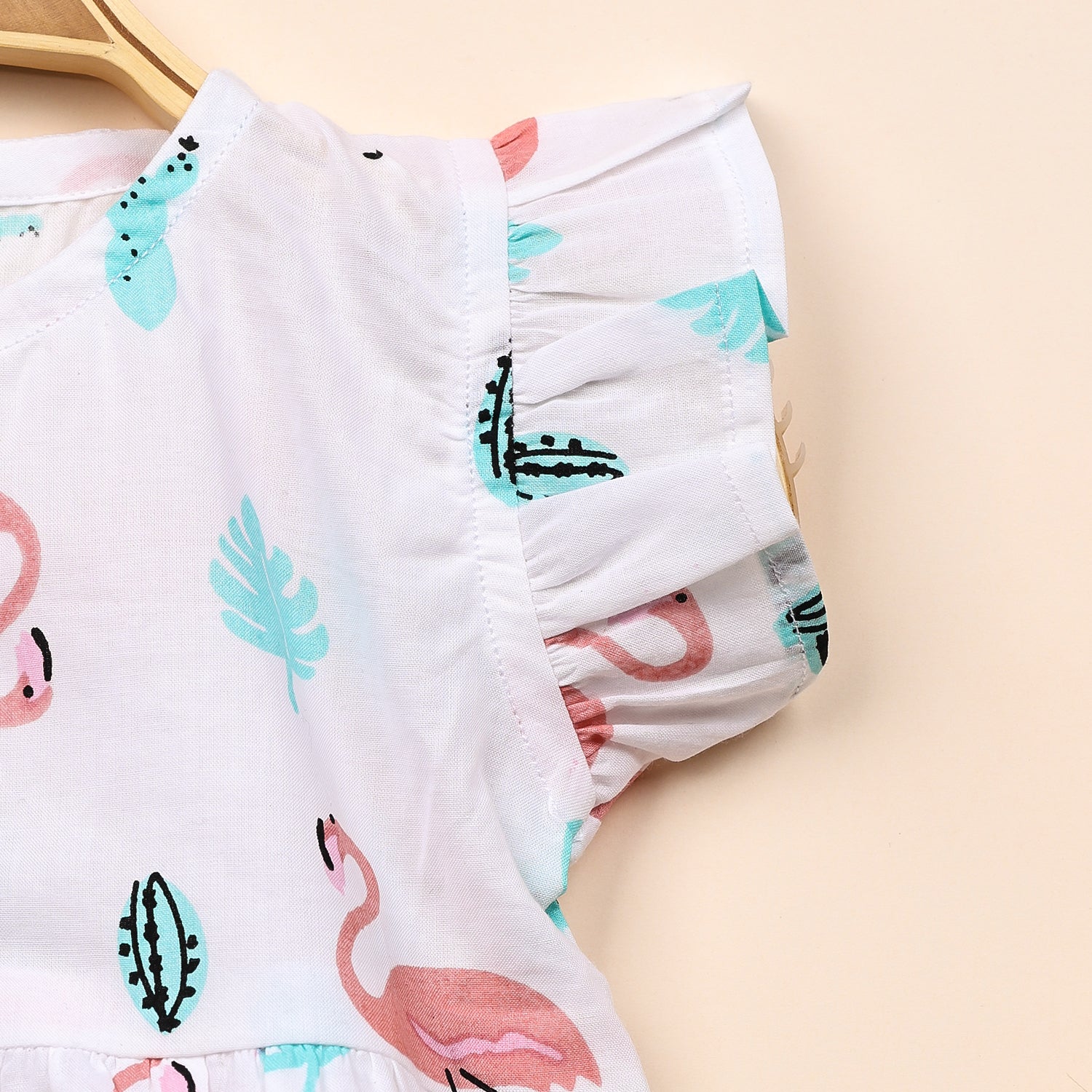 Baby Girl Organic Cotton Sleeveless Frock | Flamingo - Image 5