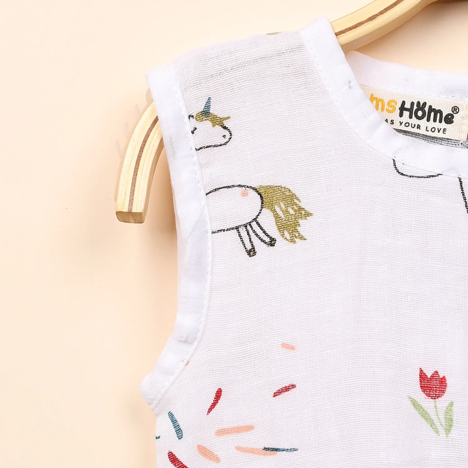 Baby Girl Organic Cotton Sleeveless Frock | Unicorn - Image 4