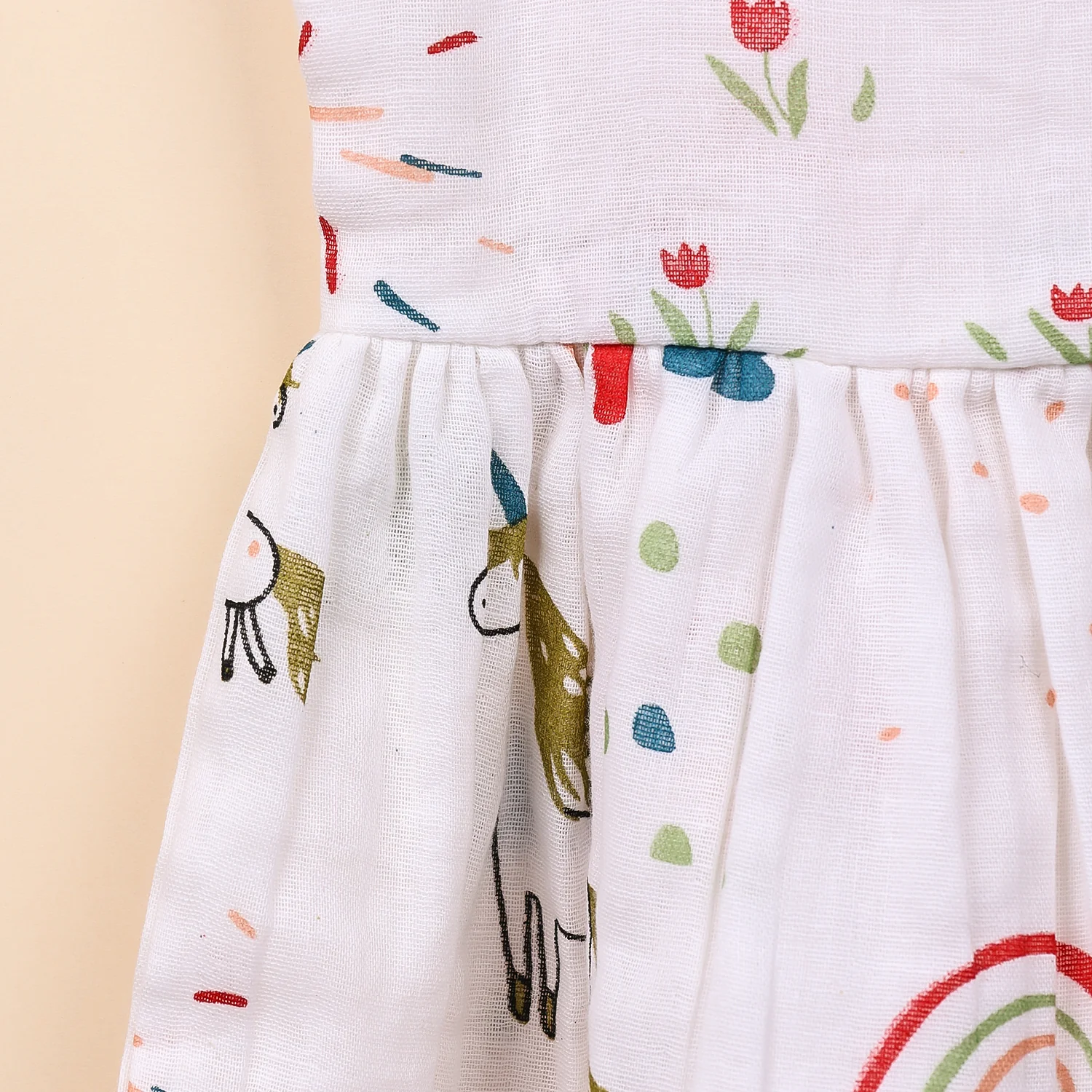 Baby Girl Organic Cotton Sleeveless Frock | Unicorn - Image 6