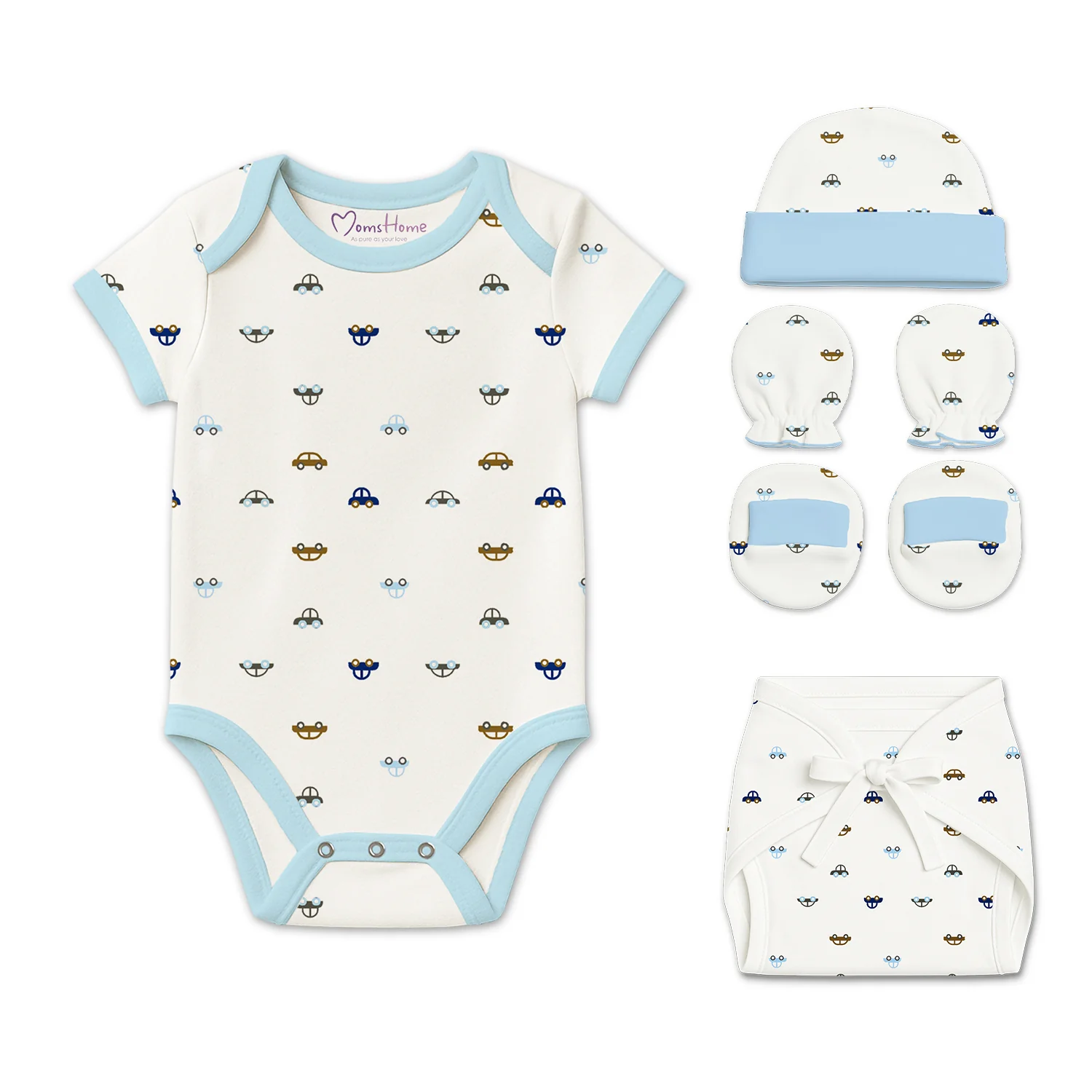 Baby Home Coming Outfit |  New Born Essential Clothes Set | Baby Shower Gift Hamper | Pack of 5 - Image 8