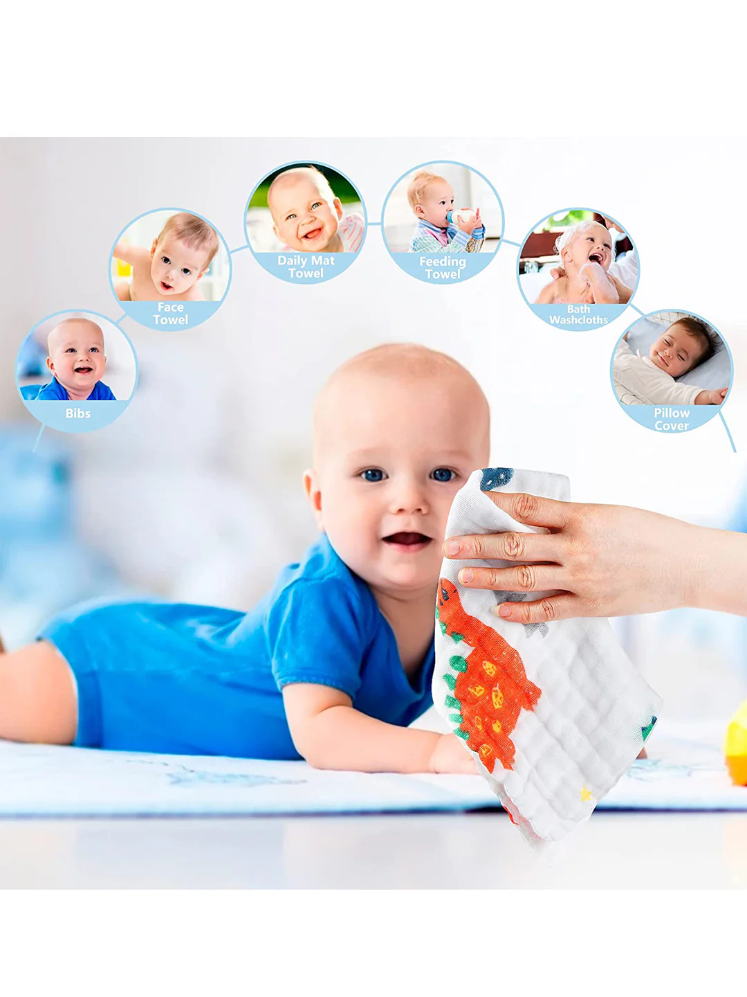 Baby Muslin Napkins | 0-3 Yrs | Buy 3 Get 3 Free - Image 5