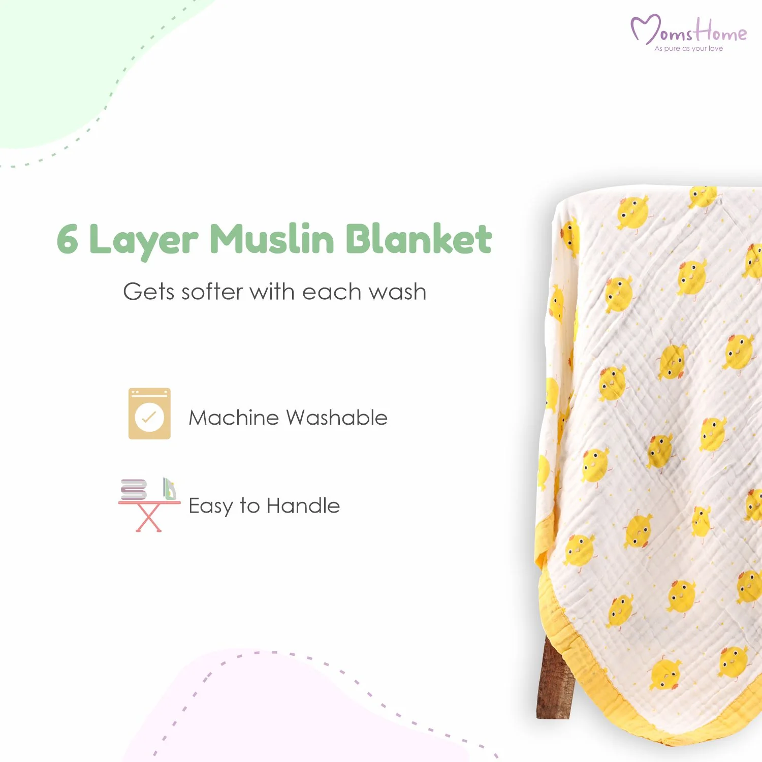Baby Muslin 6 Layer Muslin blanket Cum Towel -100 x100 cm - 0-3 Years - Car - Image 7
