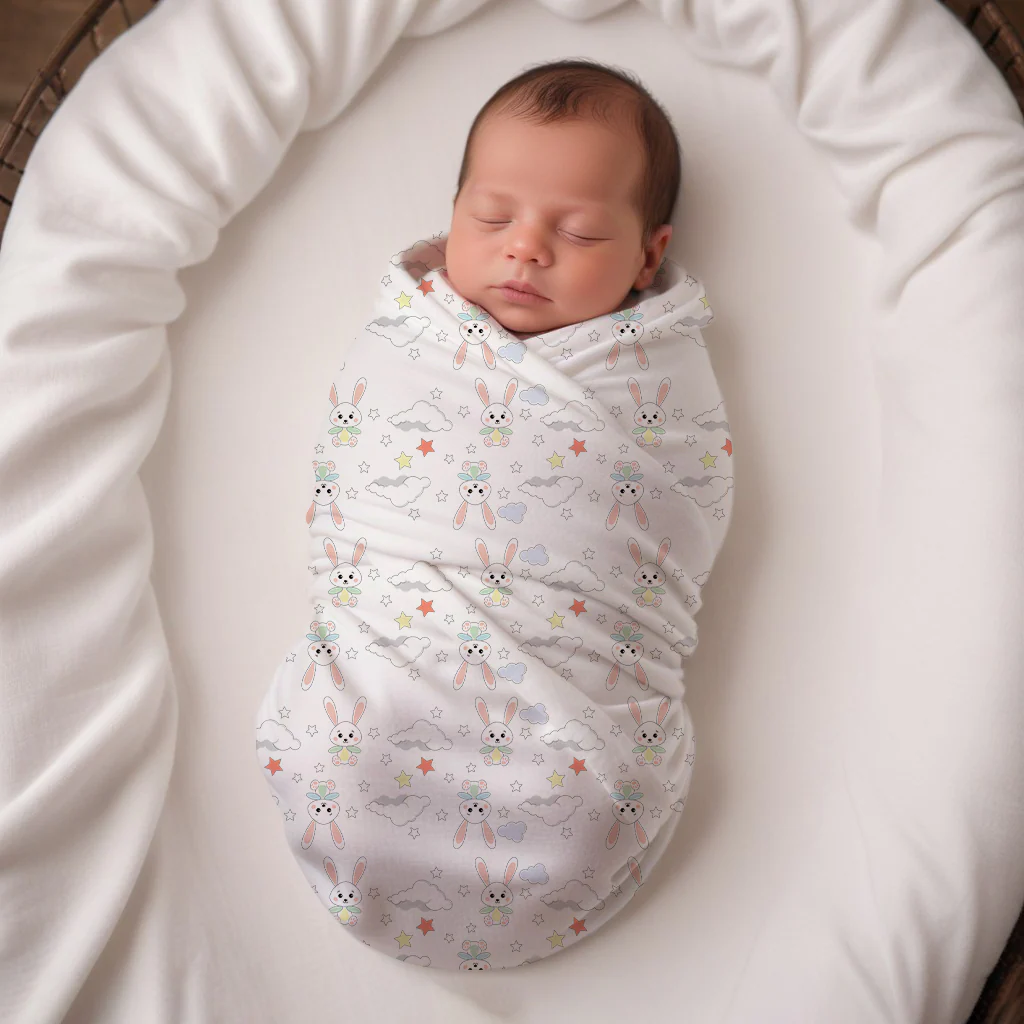 Baby Muslin Swaddle | 100x100 CM | Pack of 1 | Bunny - Image 2