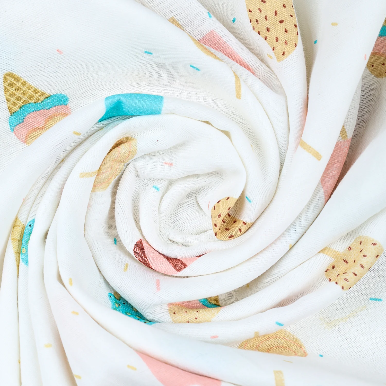 Baby Muslin Swaddle | 100x100 CM | Pack of 1 | Icecream - Image 4