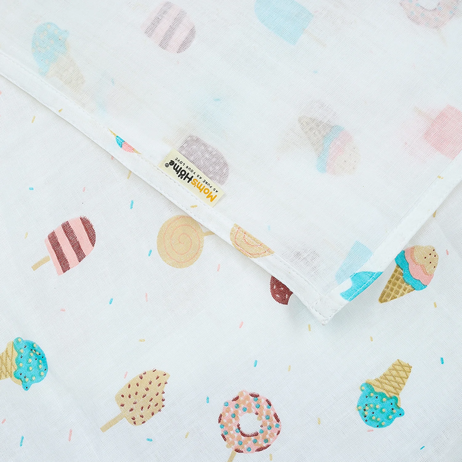Baby Muslin Swaddle | 100x100 CM | Pack of 1 | Icecream - Image 5