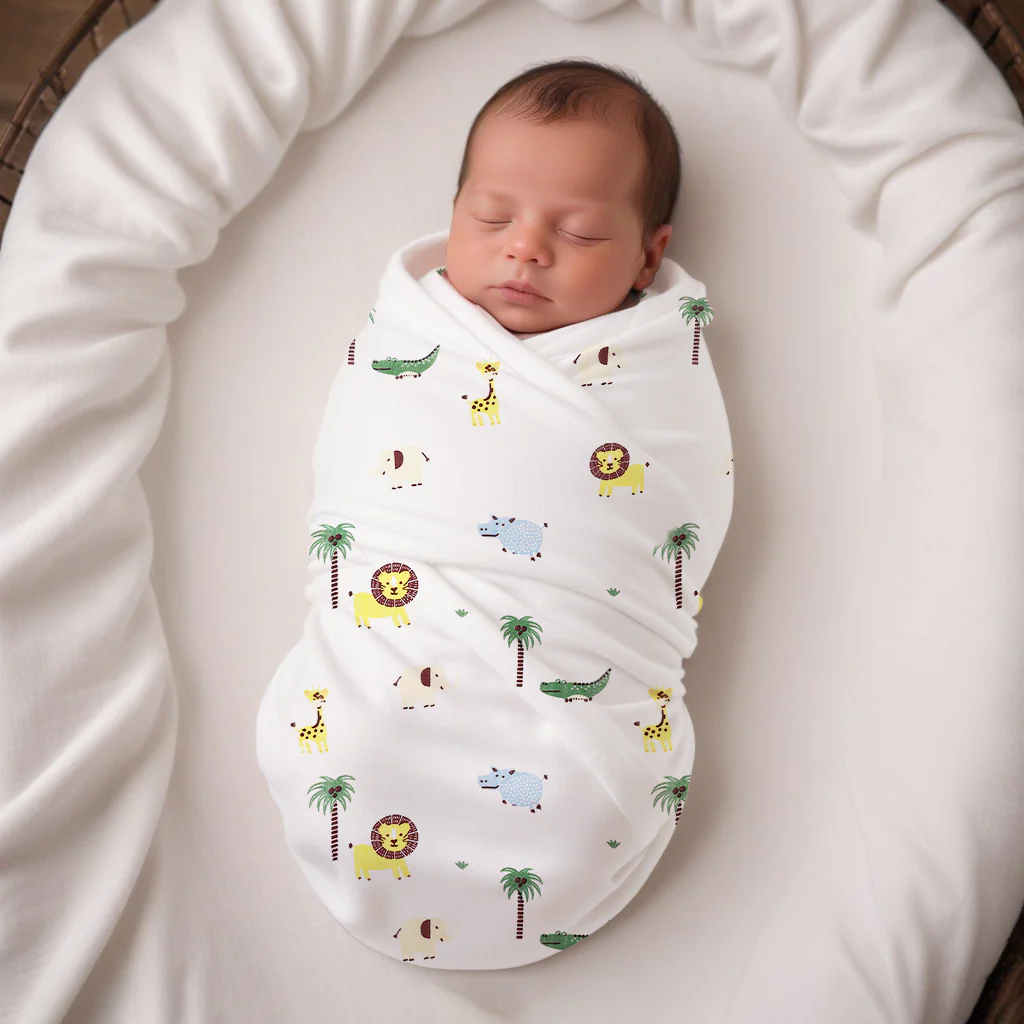 Baby Muslin Swaddle - 100x100 CM - Pack Of 1 Lion - Image 2