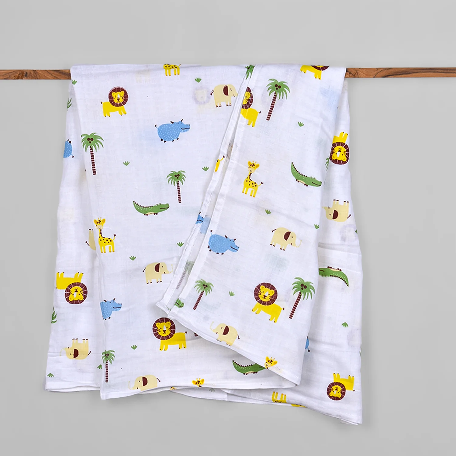 Baby Muslin Swaddle - 100x100 CM - Pack Of 1 Lion - Image 3