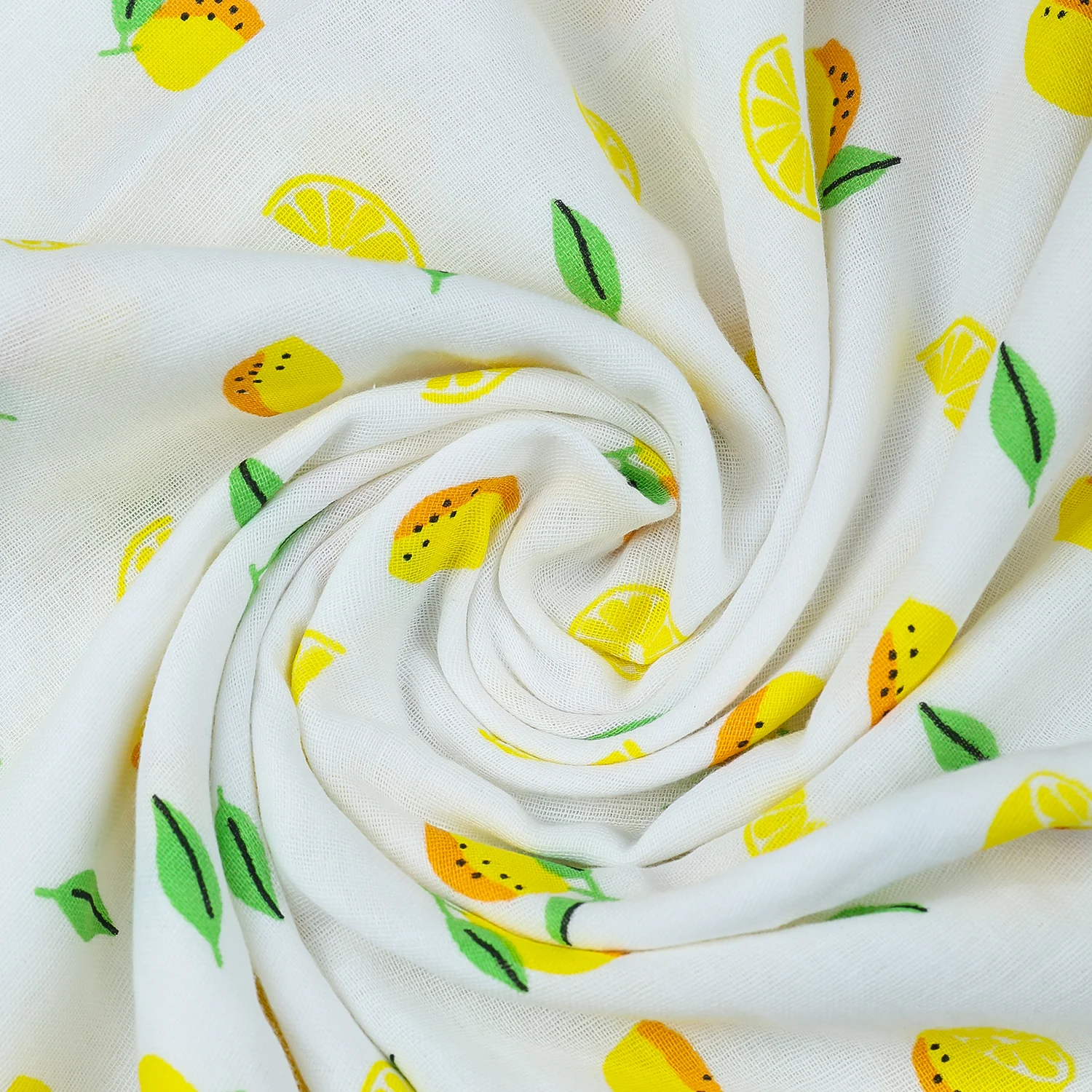 Baby Muslin Swaddle | 100x100 CM | Pack of 2 | Avocado & Lemon - Image 4