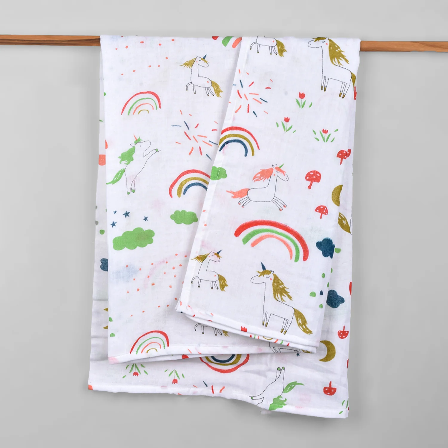 Baby Muslin Swaddle -100x100 cm - Unicorn - Image 2