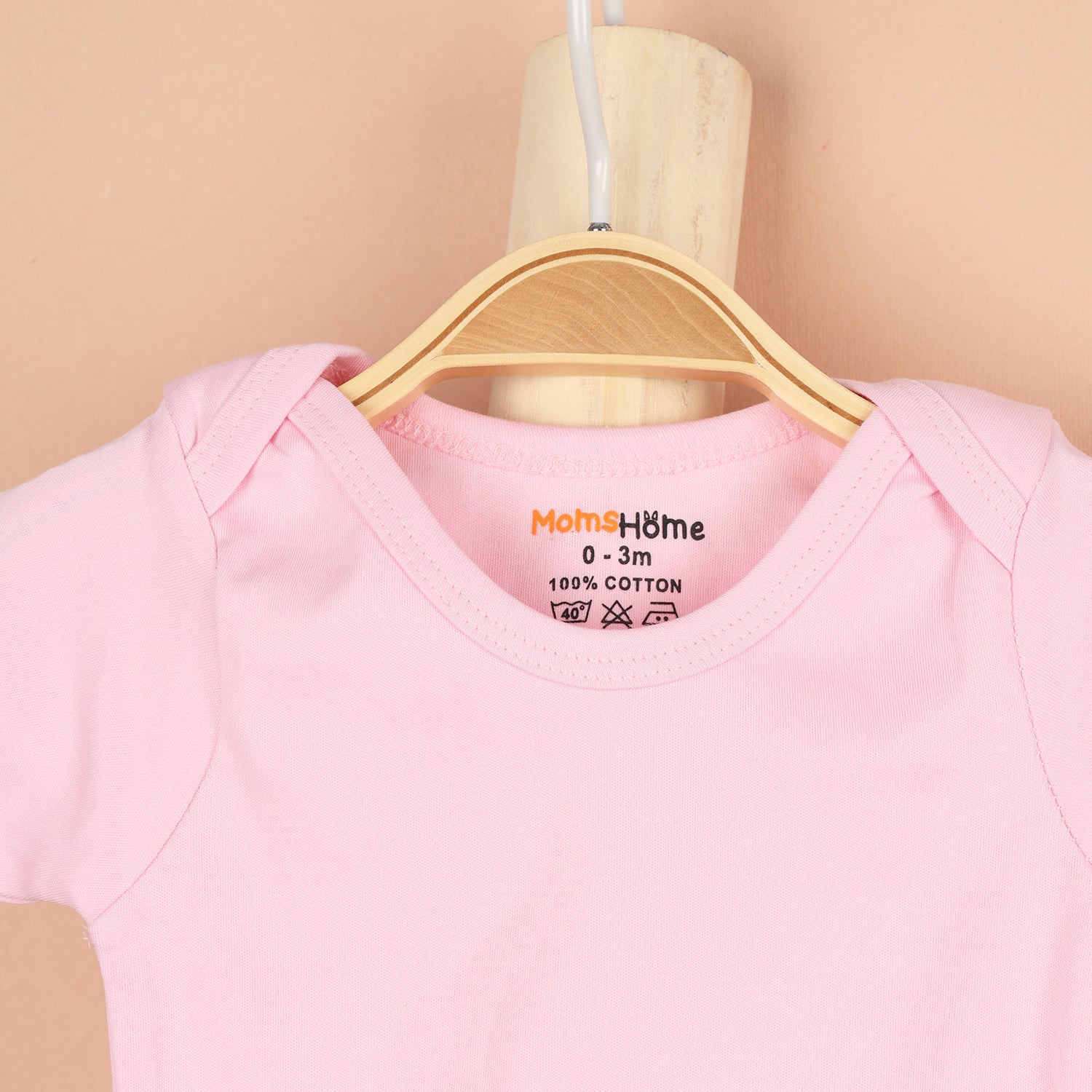 Baby Onesie | Organic Cotton | Peach, Pink  | Pack of 2 - Image 4