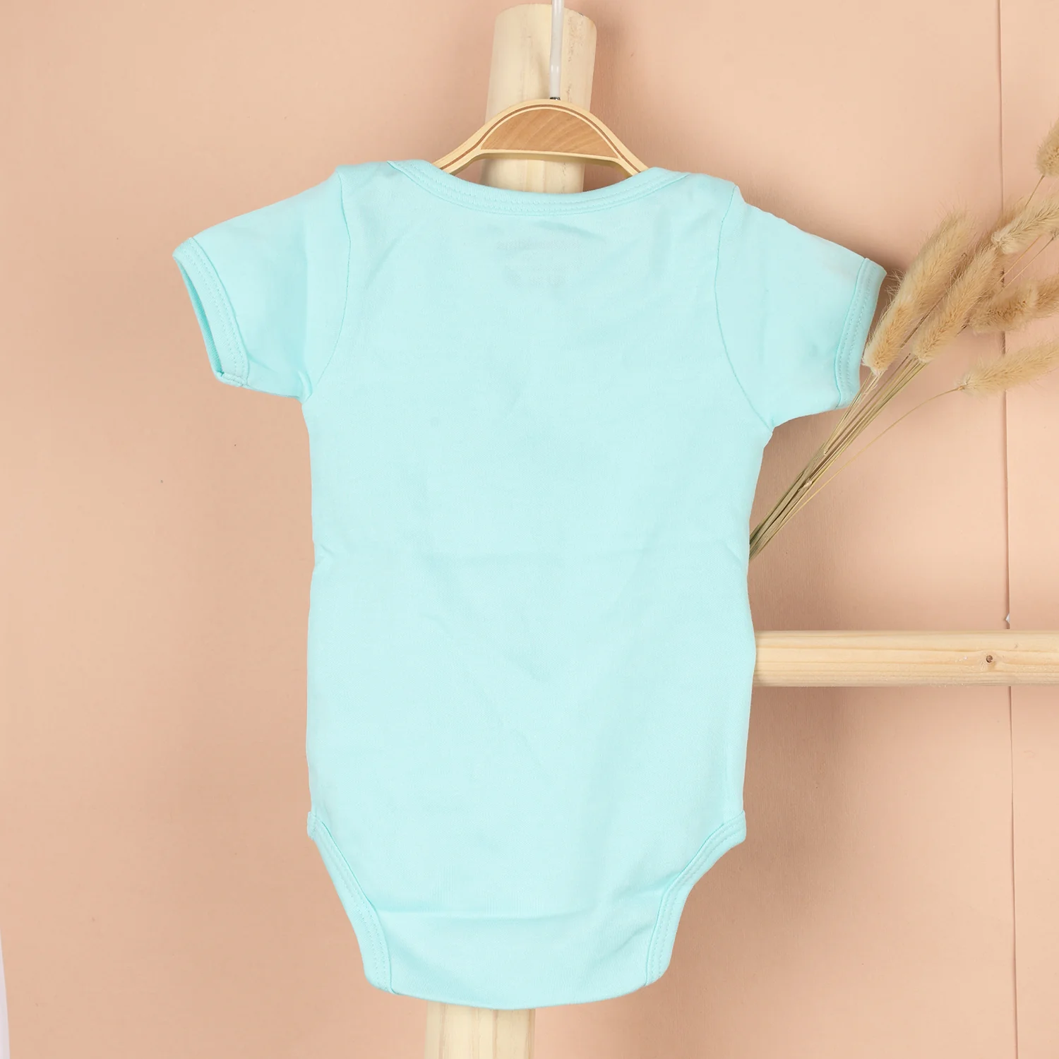 Baby Onesie | Organic Cotton | Peach, Pink, Sky Blue, Light Green  | Pack of 4 - Image 5
