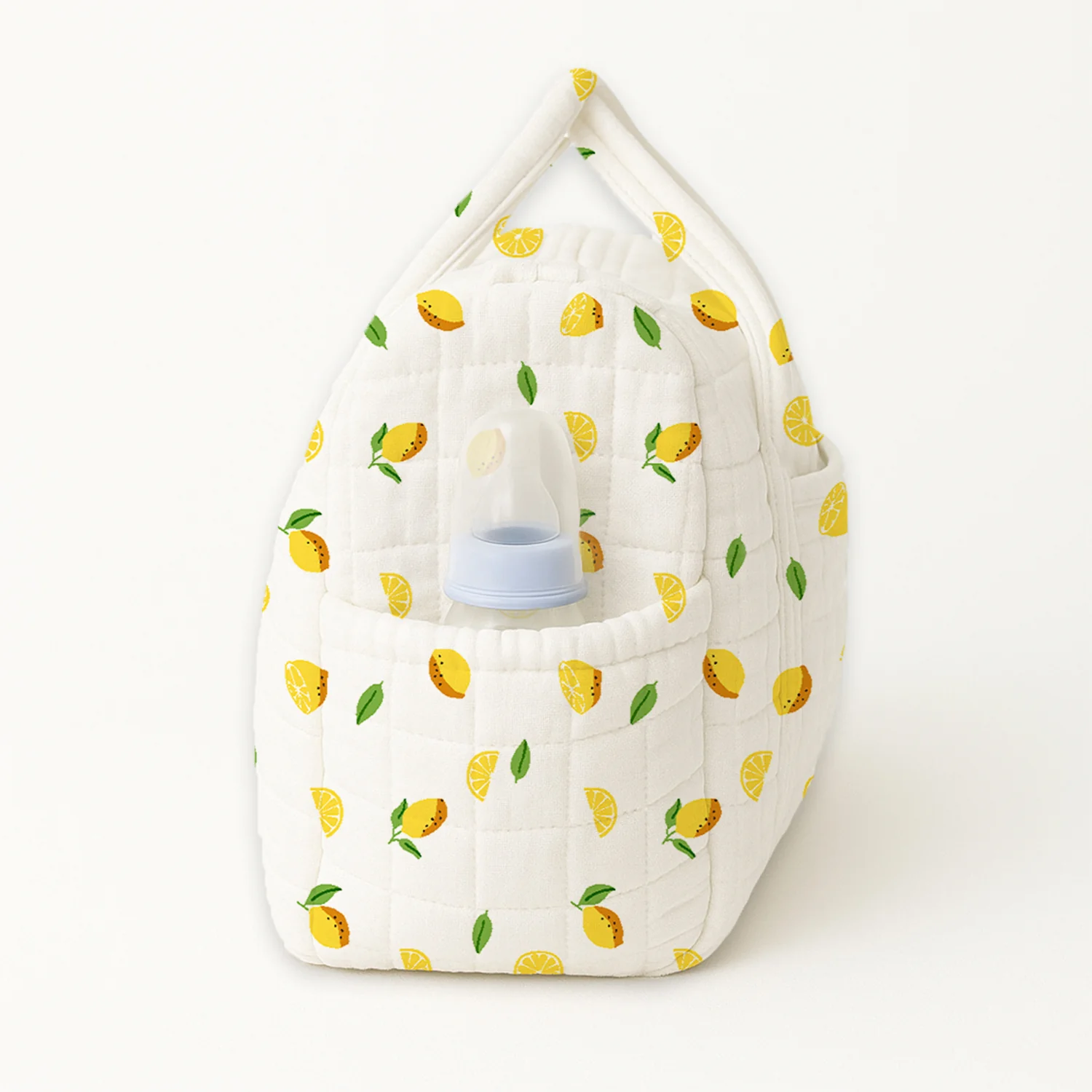 Baby Organic Cotton Diaper Carry Bag For Mothers | Lemon - Image 5