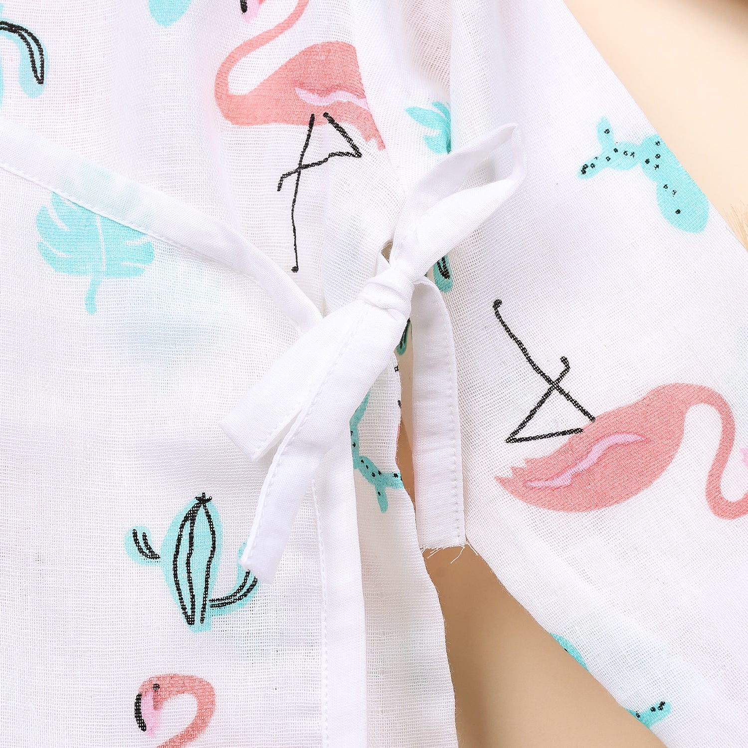 Baby Organic Cotton Front Open Jhabla | Flamingo - Image 5