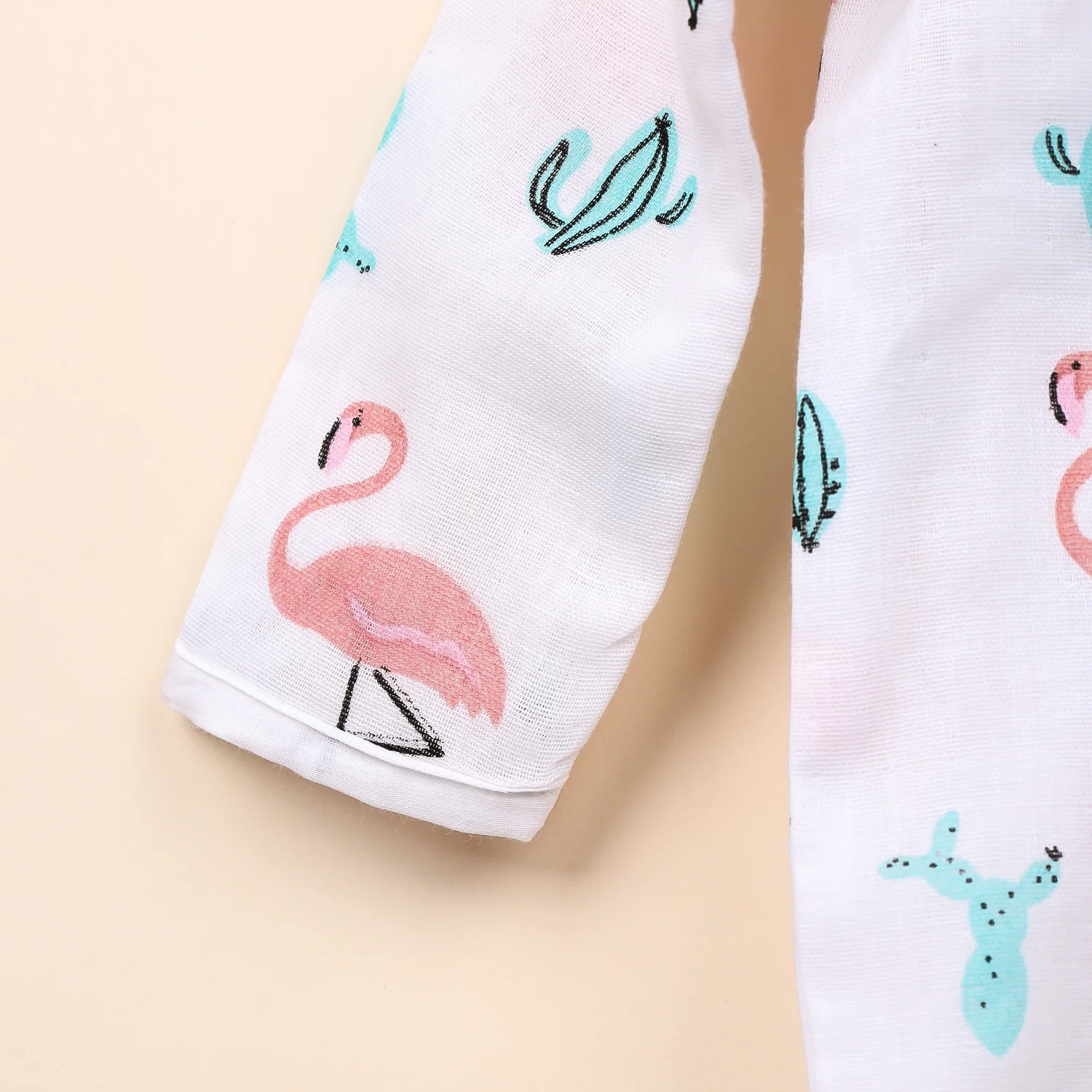 Baby Organic Cotton Front Open Jhabla | Flamingo - Image 7