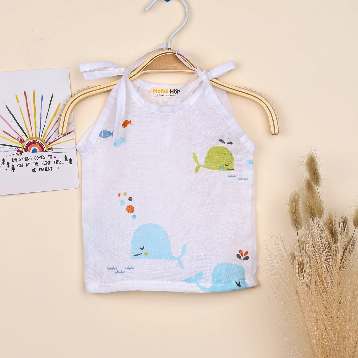 Baby Organic Cotton Knot type Jhabla | Blue Whale - Image 2