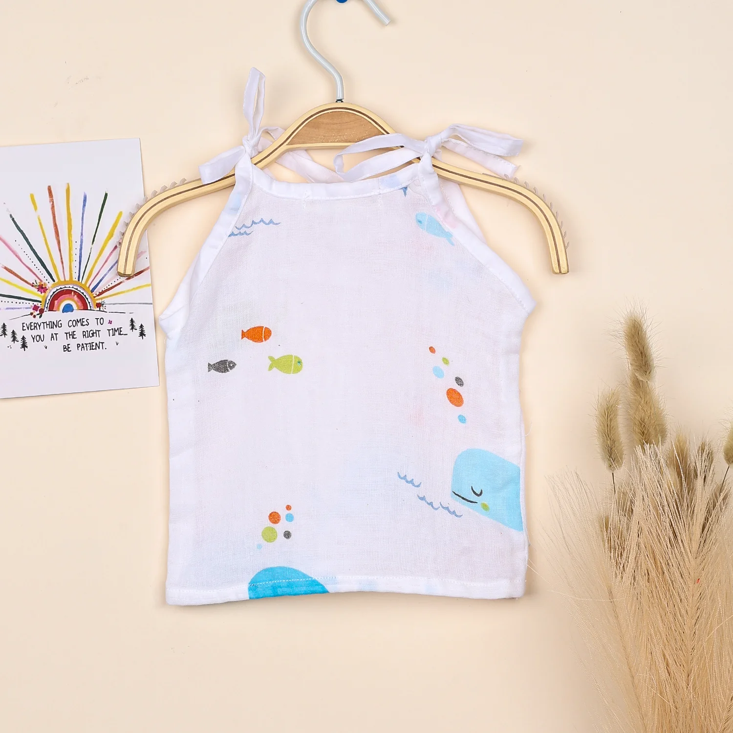 Baby Organic Cotton Knot type Jhabla | Blue Whale - Image 3