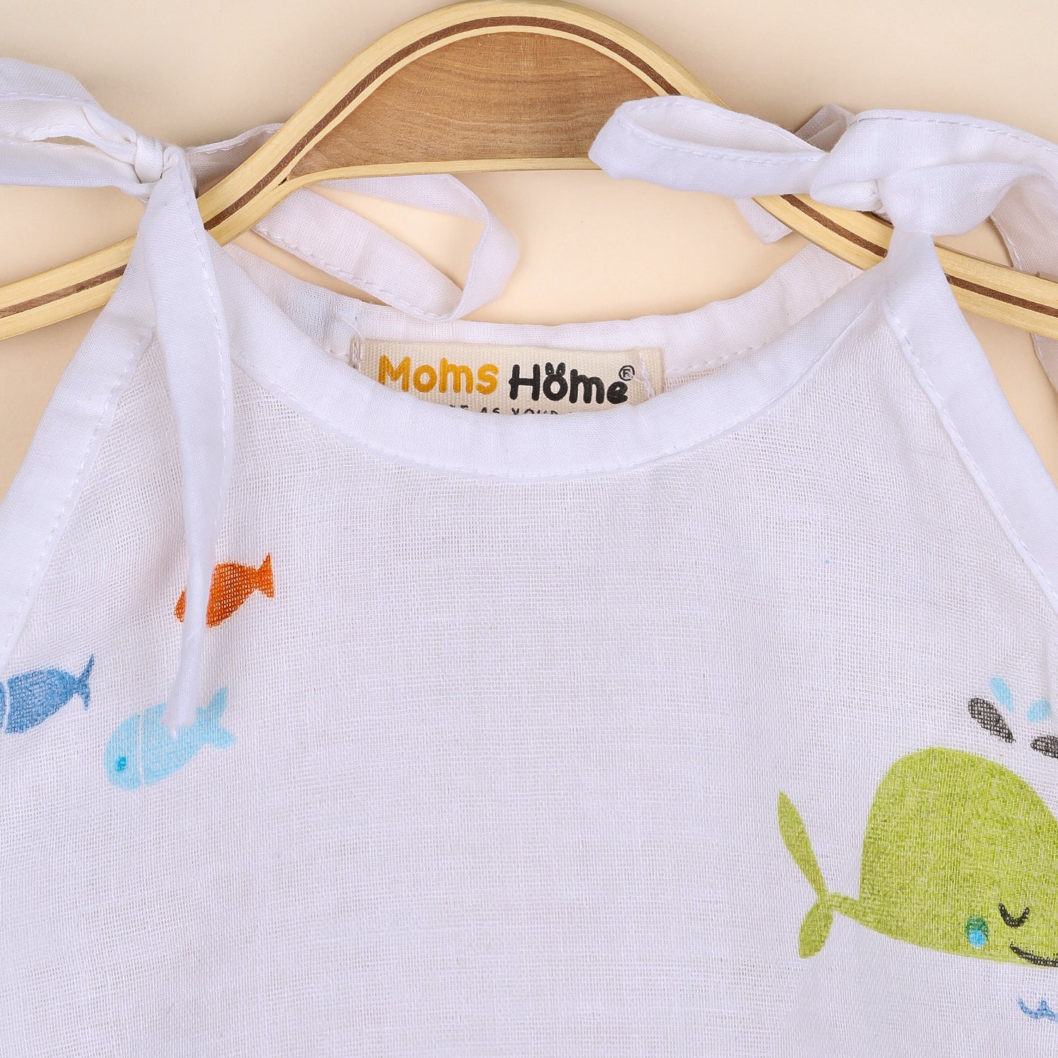 Baby Organic Cotton Knot type Jhabla | Blue Whale - Image 4