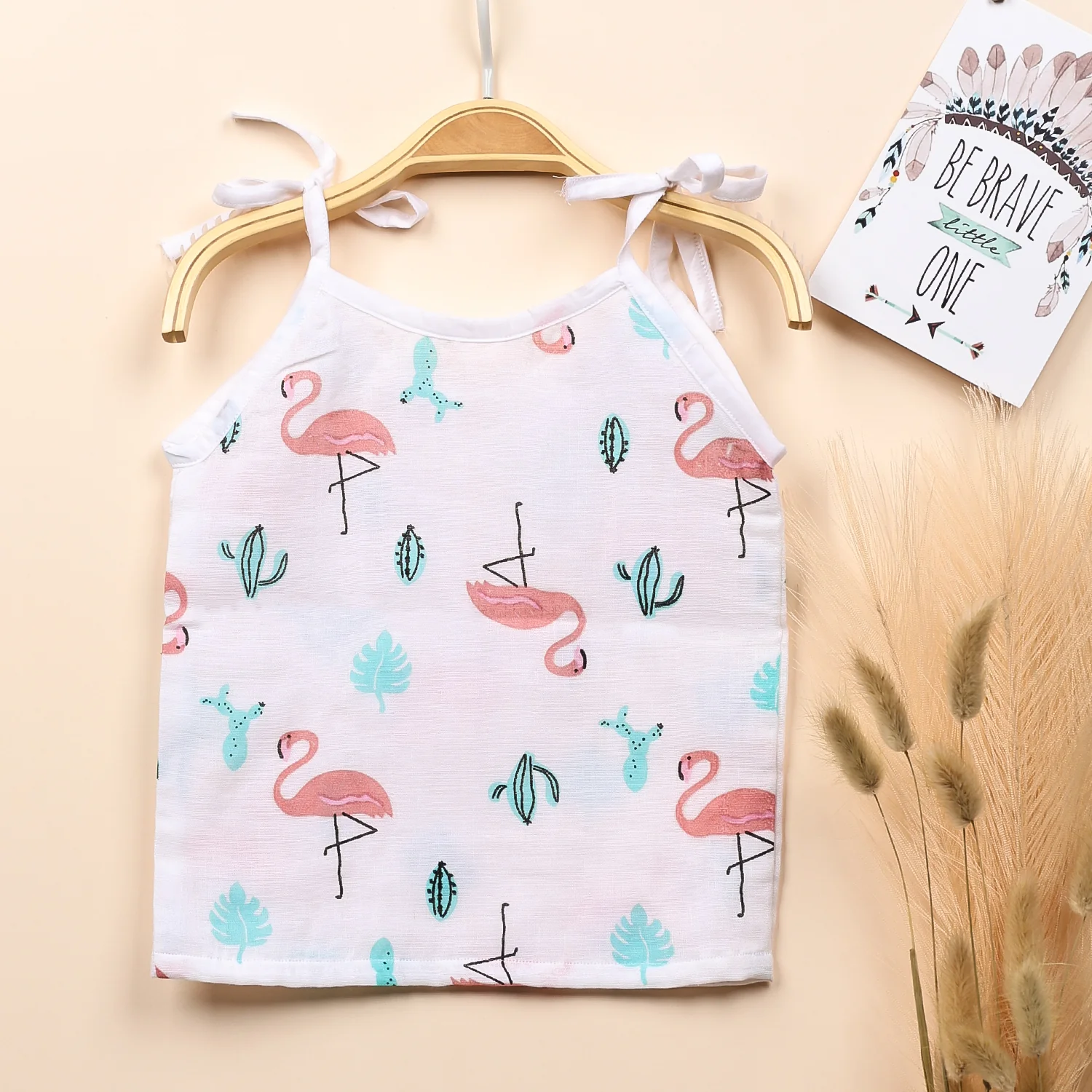 Baby Organic Cotton Knot type Jhabla | Flamingo - Image 3