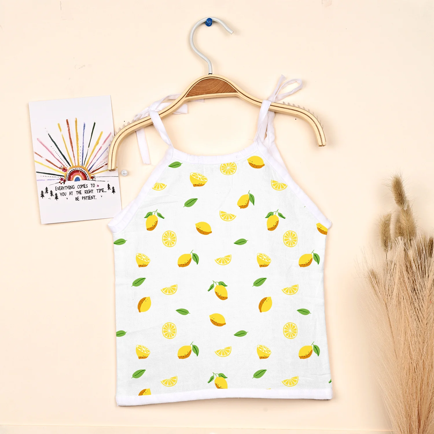 Baby Organic Cotton Knot type Jhabla | Lemon - Image 3