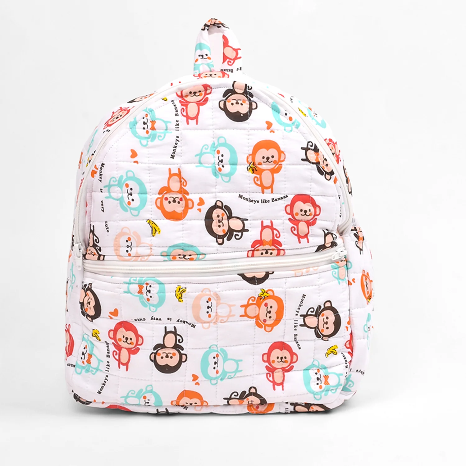 Baby Organic Cotton Muslin Travel Bag- Diaper Multipurpose Carry bags for Mothers- Monkey - Image 2