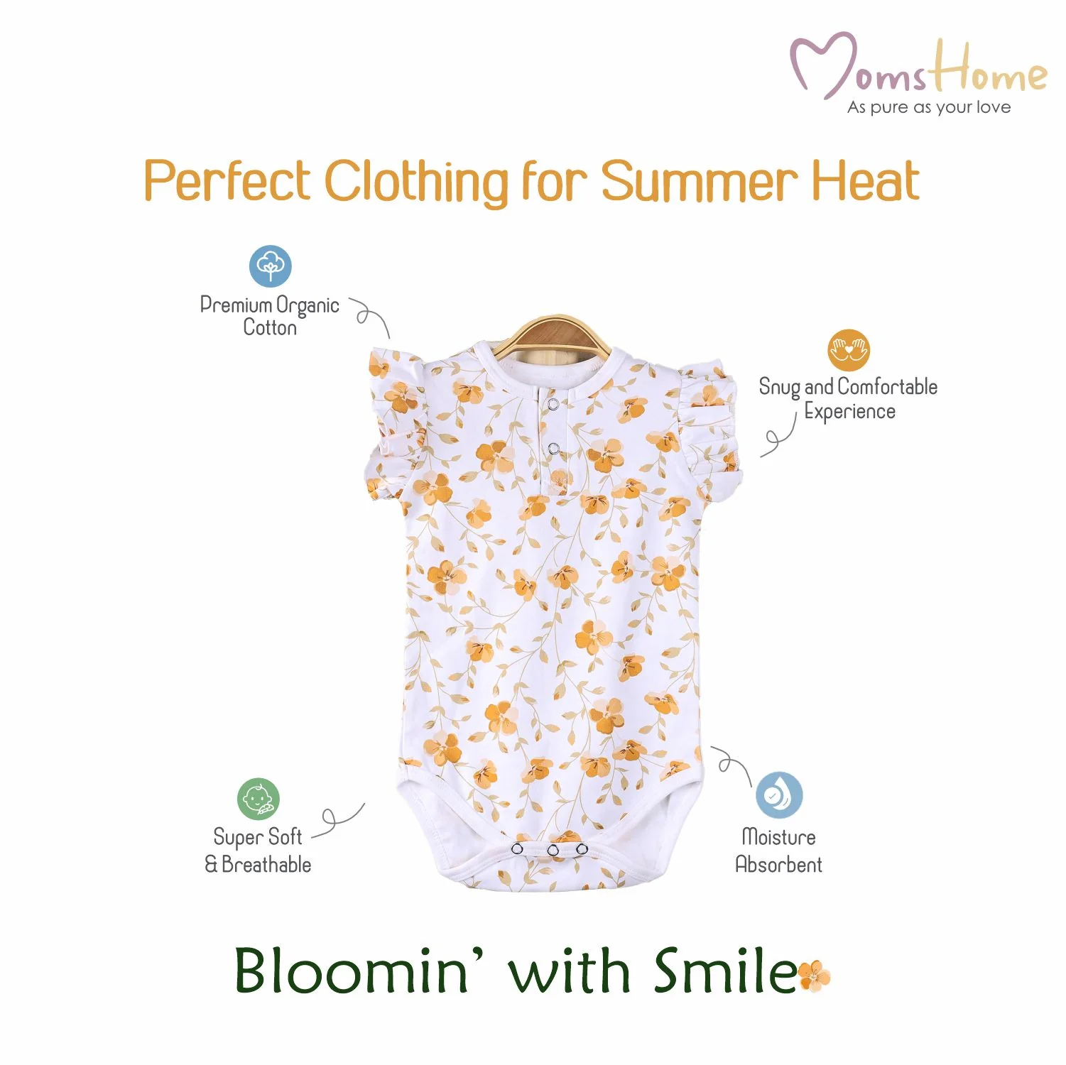Baby Organic Cotton Onesie | Bloom, Blossom | Pack of 2 - Image 8