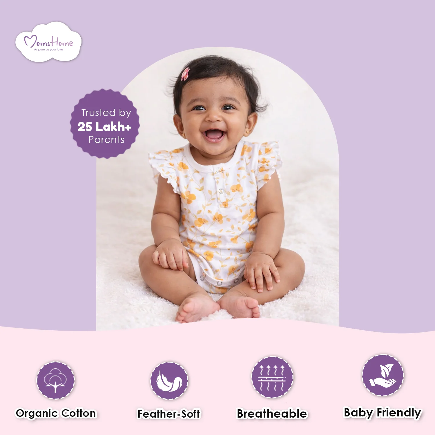 Baby Organic Cotton Onesie | Bloom, Blossom | Pack of 2 - Image 9