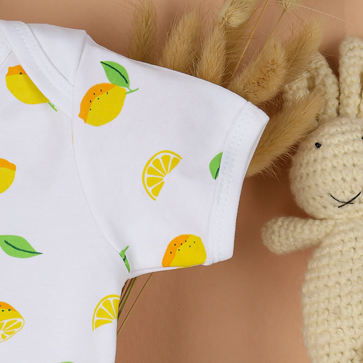 Baby Organic Cotton Onesie | Lemon | Pack of 1 - Image 10