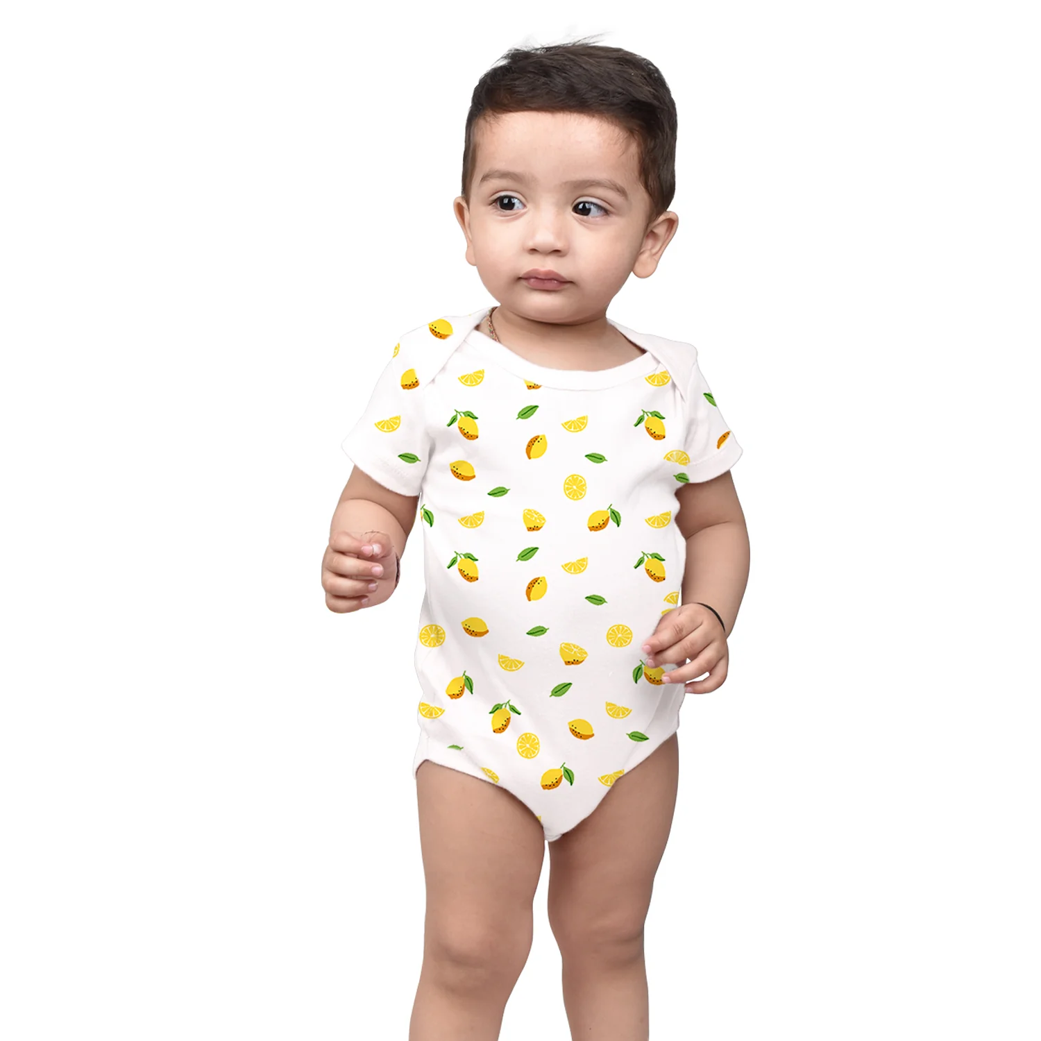 Baby Organic Cotton Onesie | Lemon | Pack of 1 - Image 2