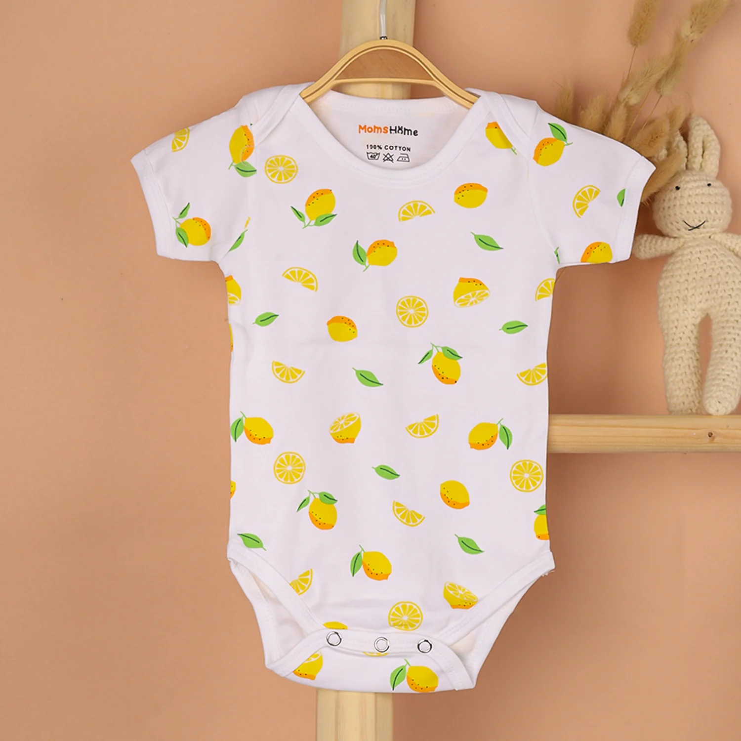 Baby Organic Cotton Onesie | Lemon | Pack of 1 - Image 5