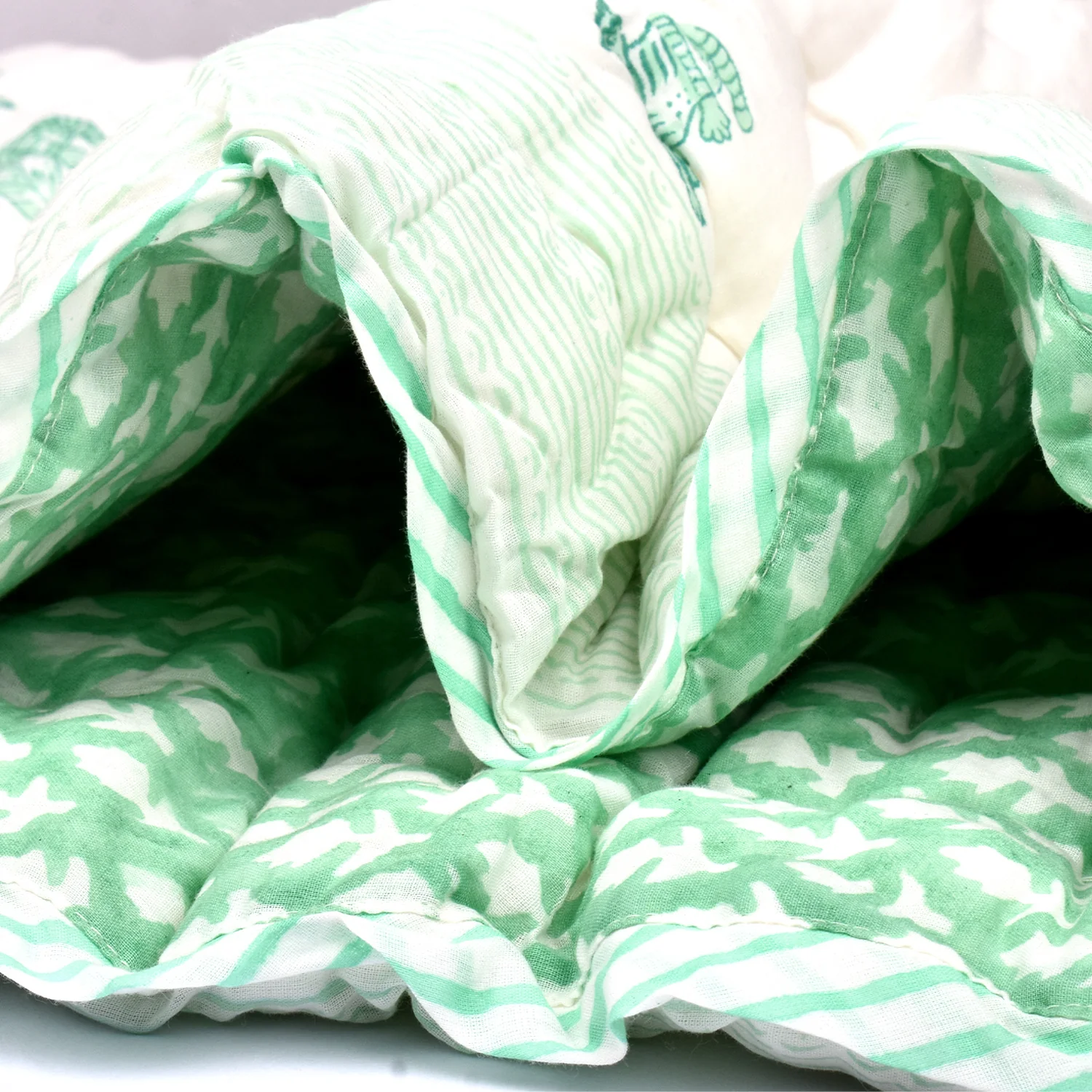 Baby Quilt - Tiger Print- Green- 0-5 Years - 100*150* 5 Cms - Image 3