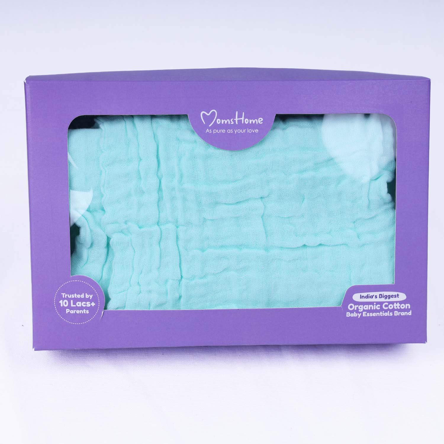 Baby Super Soft Absorbent Muslin 6 Layer wash Towel-100X100 CM-(0-3 Years)-Green - Image 6