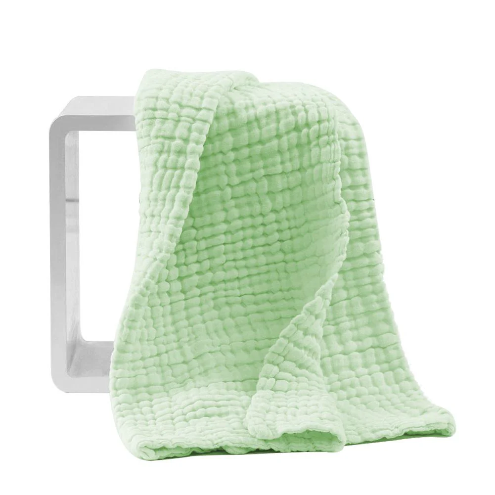Baby Super Soft Absorbent Muslin 6 Layer wash Towel-100X100 CM-(0-3 Years)-Green - Image 4