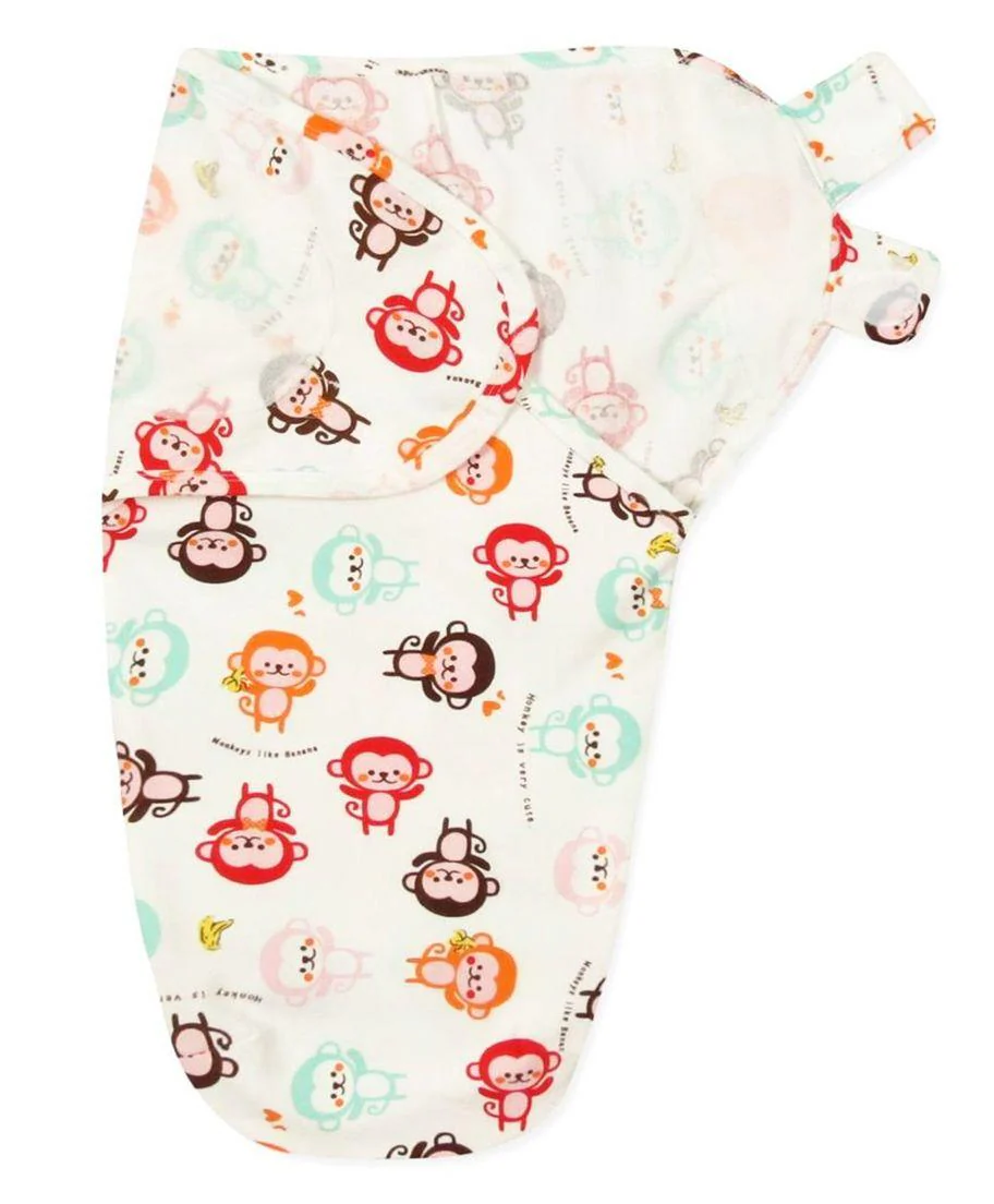 Baby Swaddle Adjustable Infant wrap- 0-3 Months - Monkey - Image 4