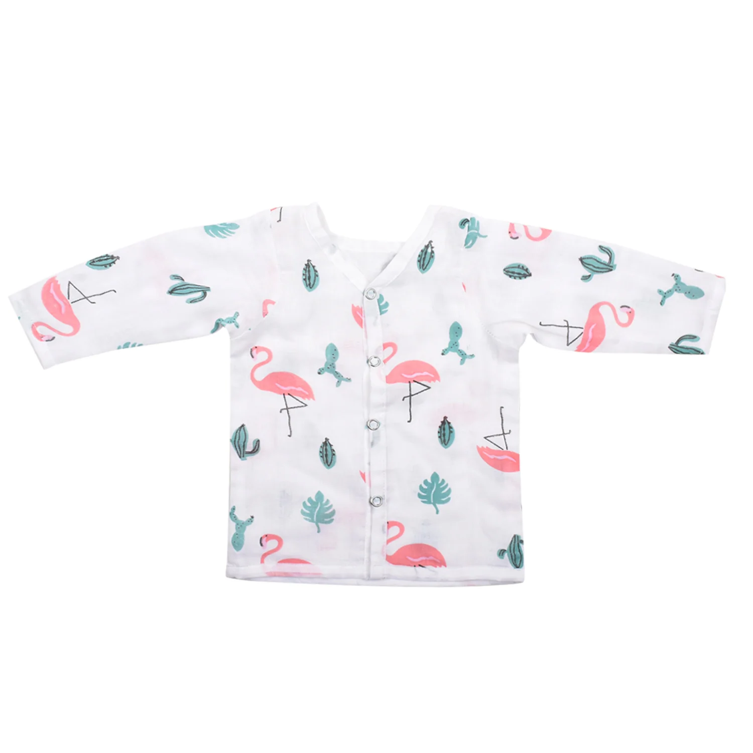 Baby Unisex Organic Cotton Muslin Full Sleeves Jhabla | Lion, Flamingo | Pack of 2 - Image 3