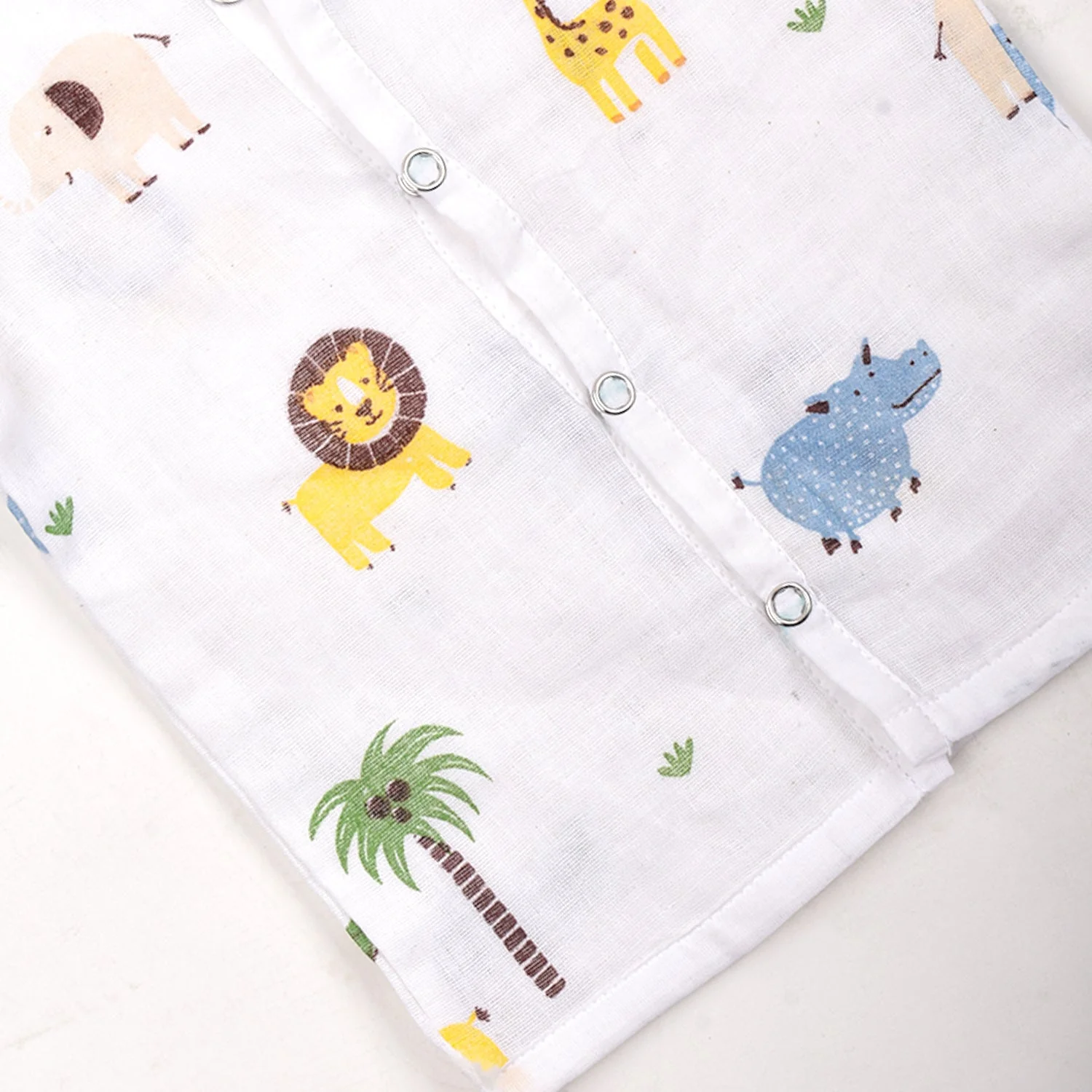 Baby Unisex Organic Cotton Muslin Full Sleeves Jhabla | Lion, Flamingo | Pack of 2 - Image 8