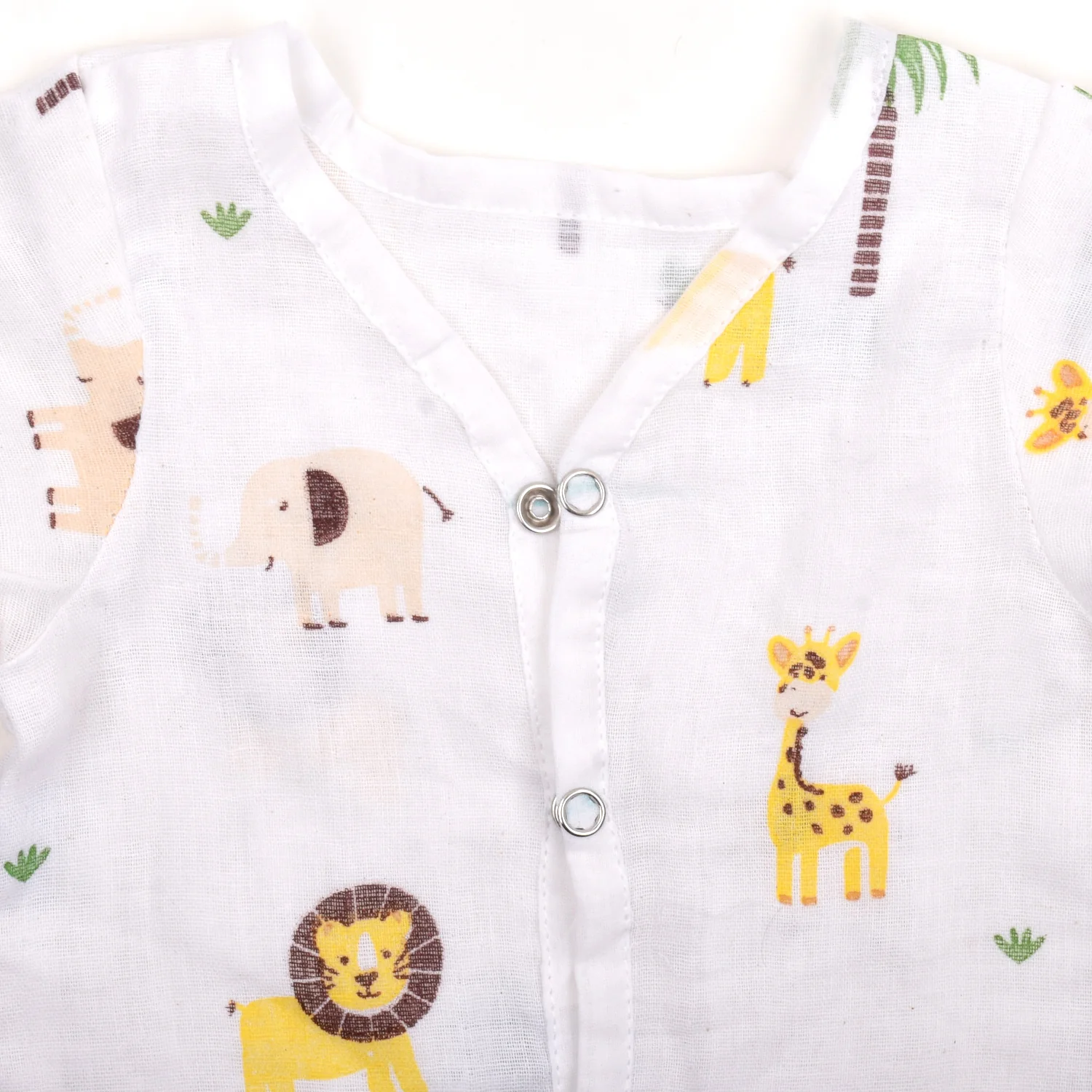 Baby Unisex Organic Cotton Muslin Full Sleeves Jhabla | Lion, Whale | Pack of 2 - Image 7