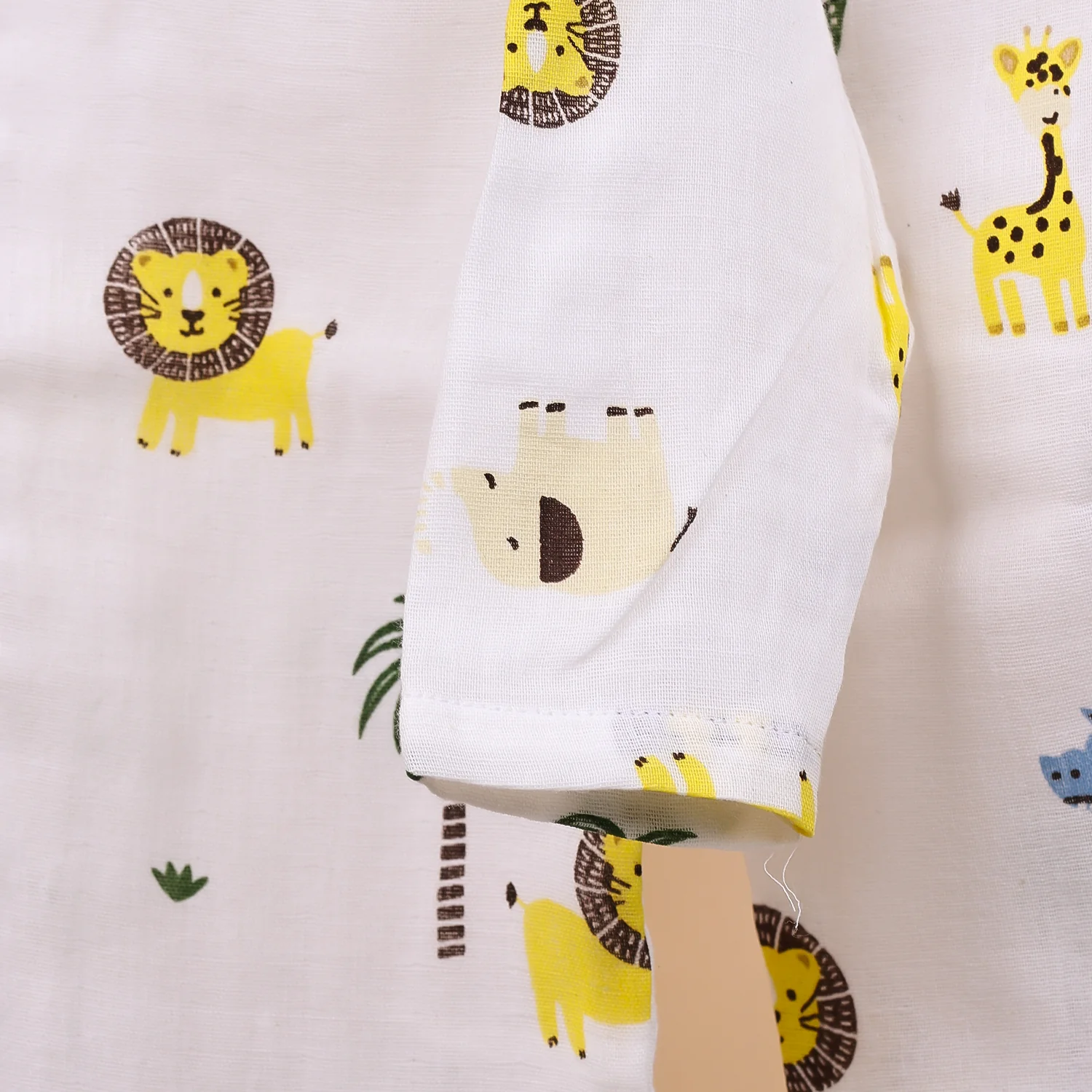 Baby Unisex Organic Cotton Muslin Full Sleeves Jhabla & Payjama | Lion, Flamingo | Set of 2 - Image 5