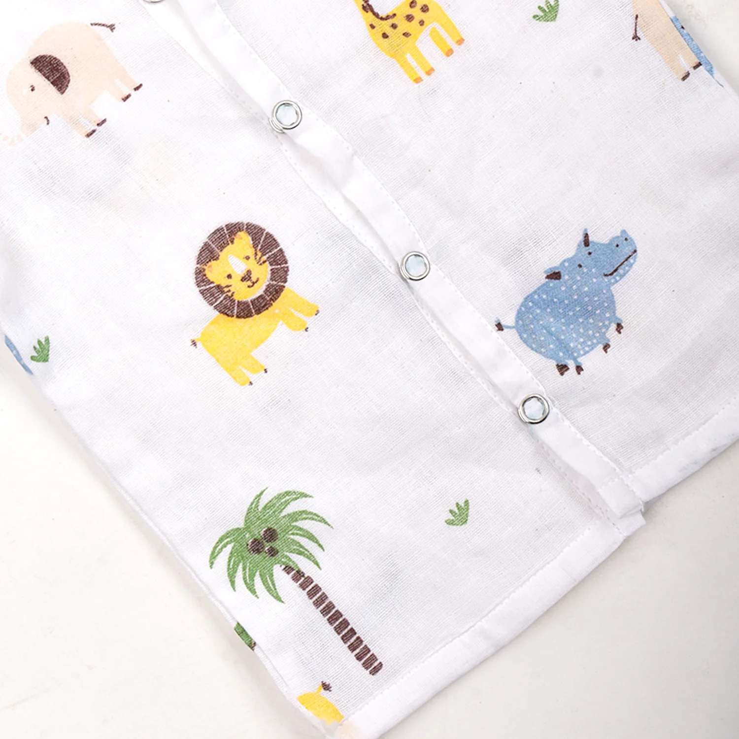 Baby Unisex Organic Cotton Muslin Full Sleeves Jhabla | Whale, Flamingo, Lion | Pack of 3 - Image 10
