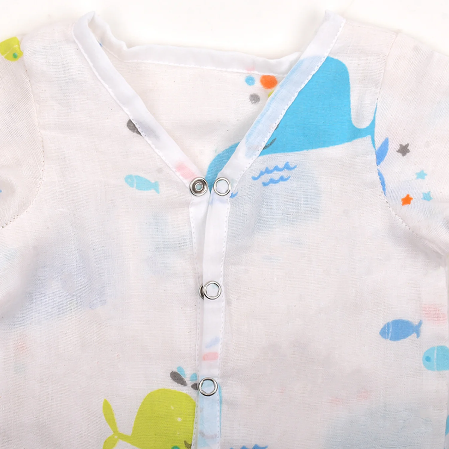 Baby Unisex Organic Cotton Muslin Full Sleeves Jhabla | Whale, Flamingo | Pack of 2 - Image 7