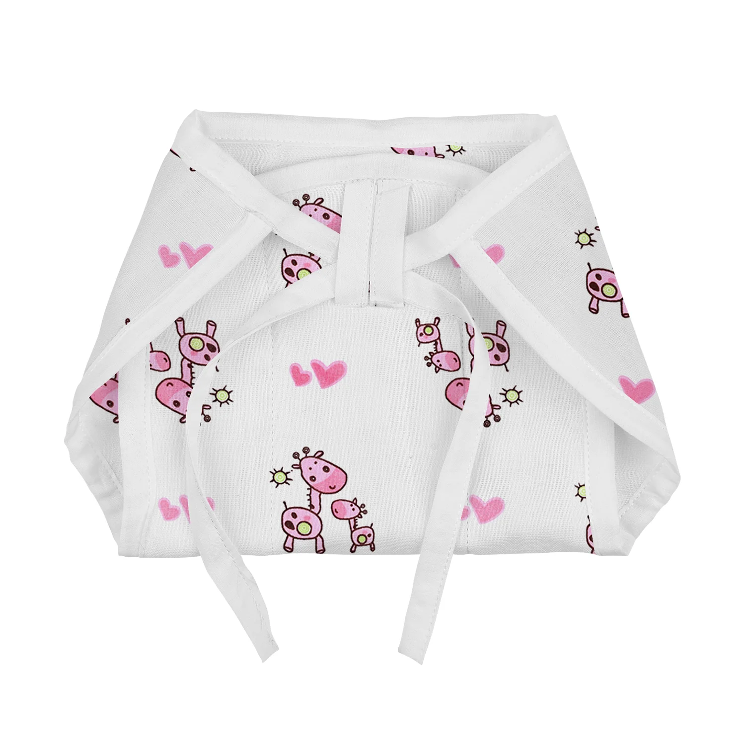 Baby Unisex Organic Cotton Muslin Jhabla and Nappy Set | Whale, Lion Jungle, Pink Giraffe | Pack of 3 - Image 13