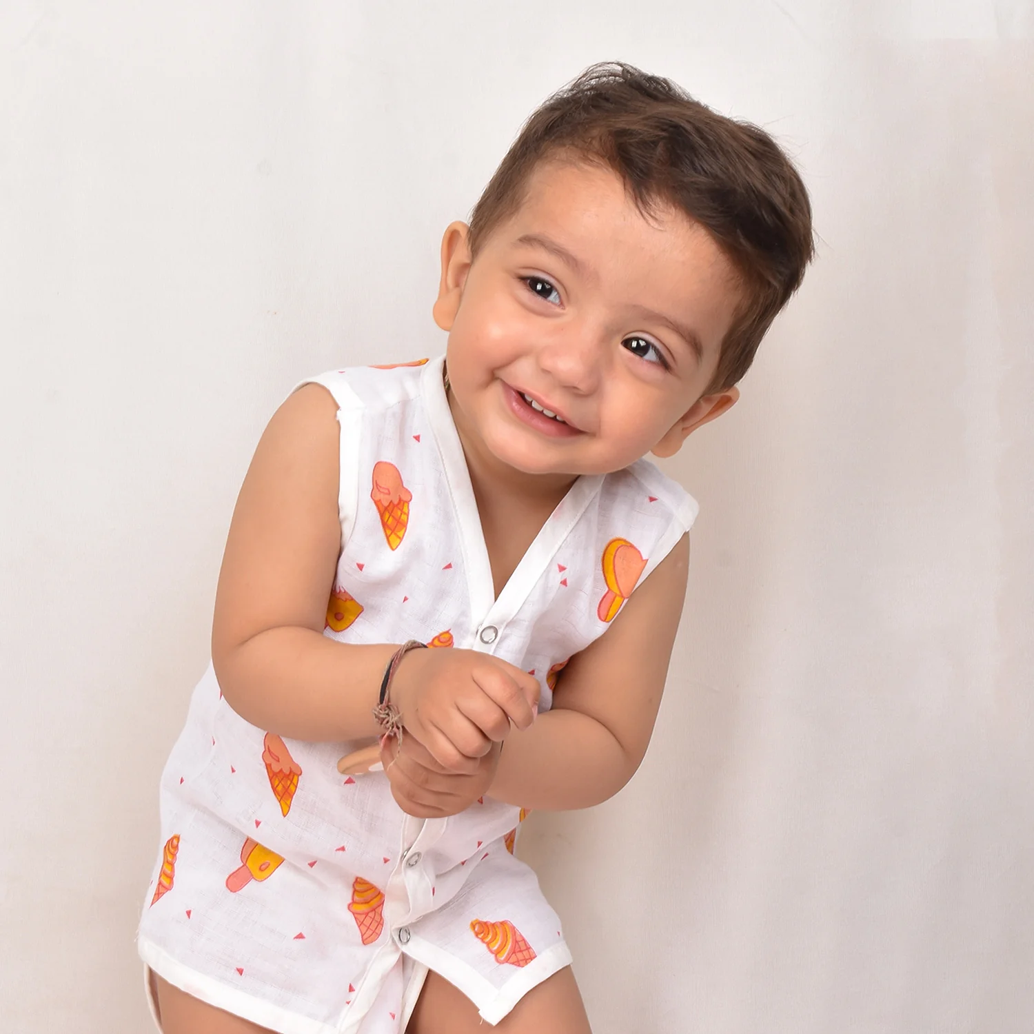 Baby Unisex Organic Cotton Muslin Jhabla | Pack of 5 - Image 4