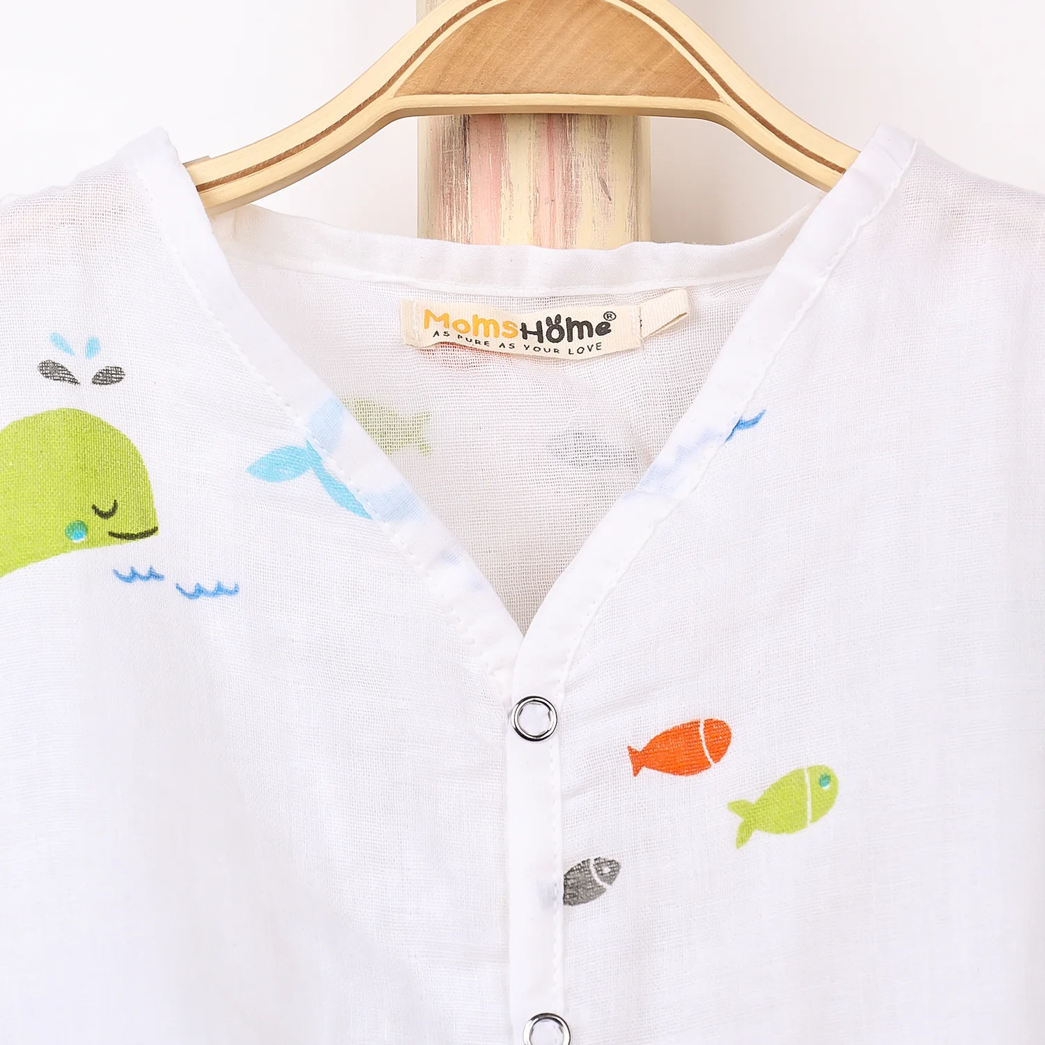 Kids Organic Cotton Muslin Co-Ord Set | Shirt & Shorts | Blue Whale - Image 8