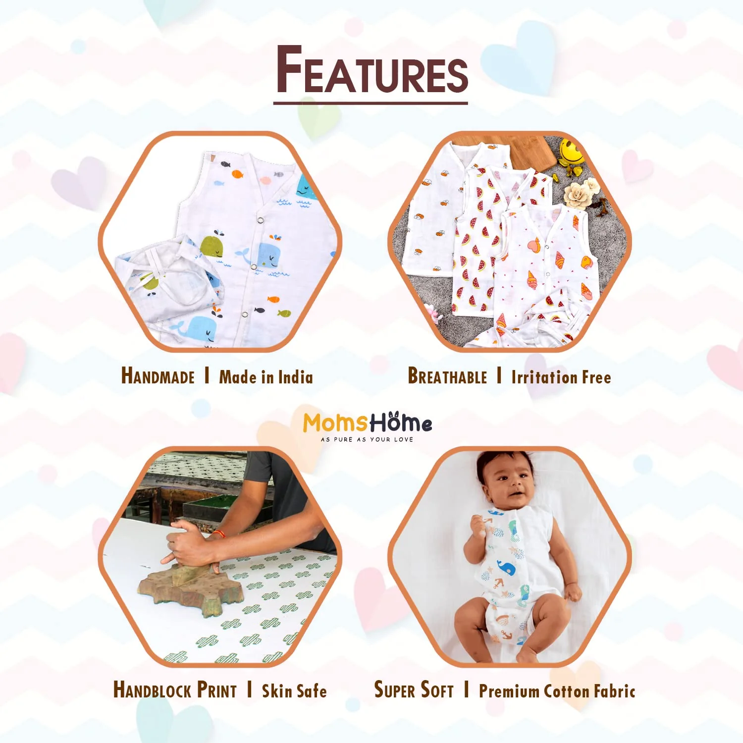 Baby Unisex Organic Cotton Muslin Jhabla - Pack of 3 - Image 17