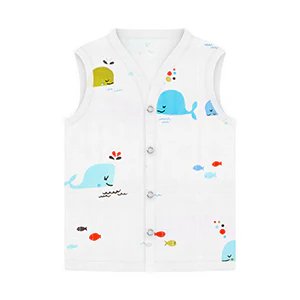 Baby Unisex Organic Cotton Muslin Jhabla - Pack of 3 - Image 4