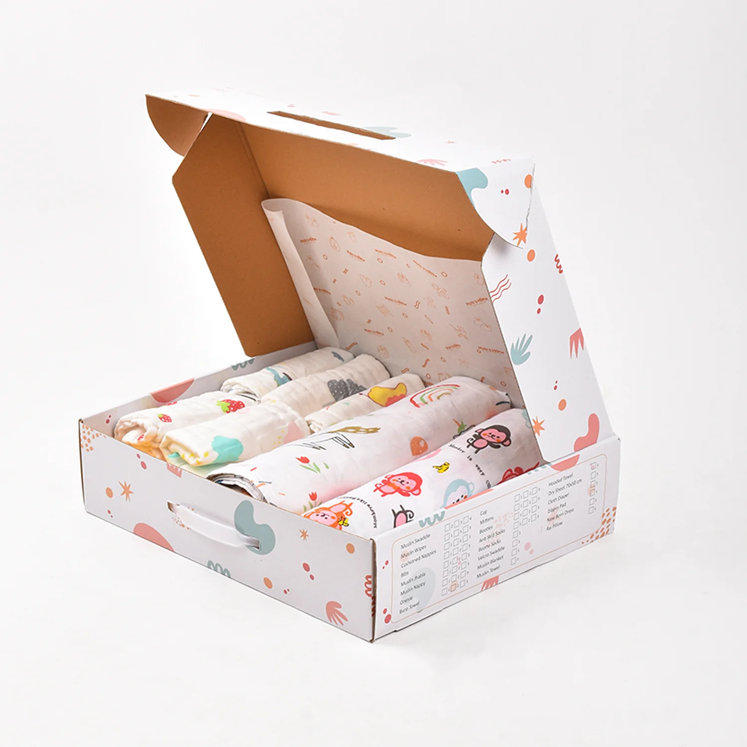 BABY UNISEX SUPERSOFT  ORGANIC COTTON MUSLIN -9 PIECES GIFT SET - Image 4